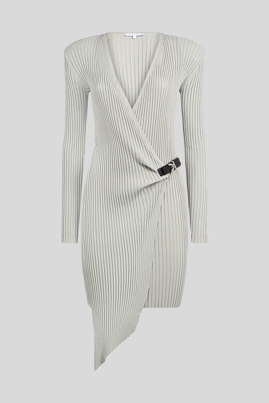 PATRIZIA PEPE Light Gray Ribbed Dress