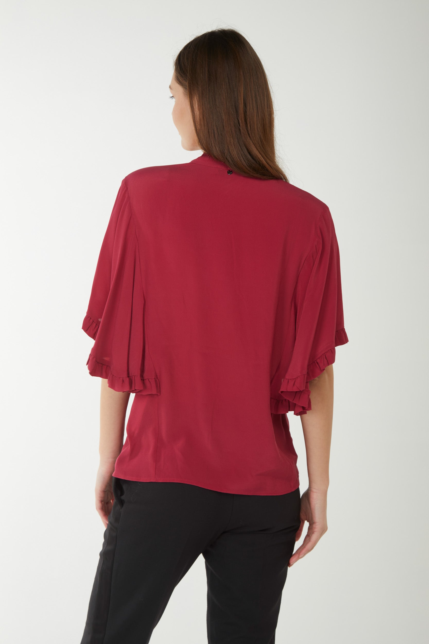 TWINSET Shirt in Red Crepe de Chine