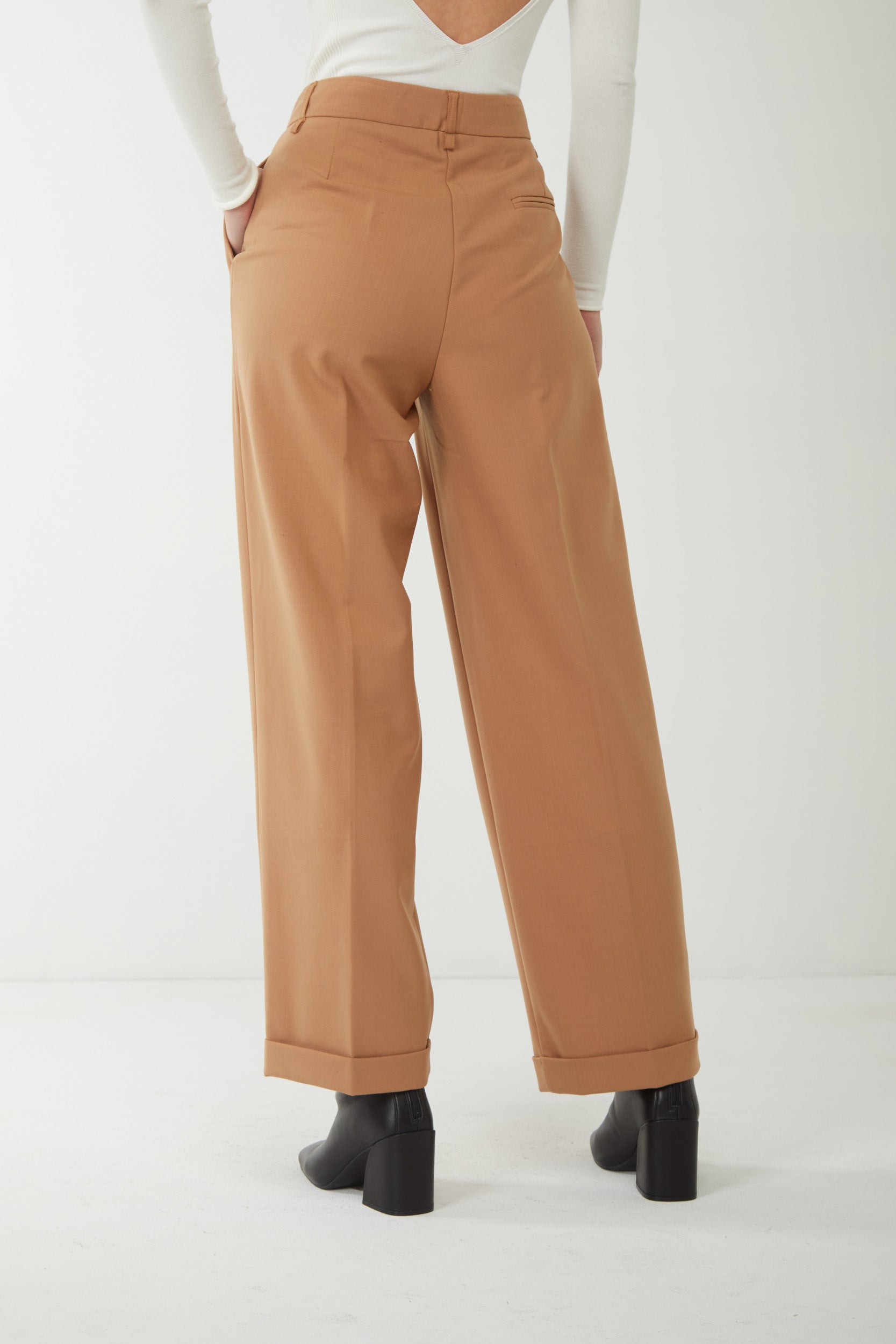 TWINSET Camel technical wool trousers