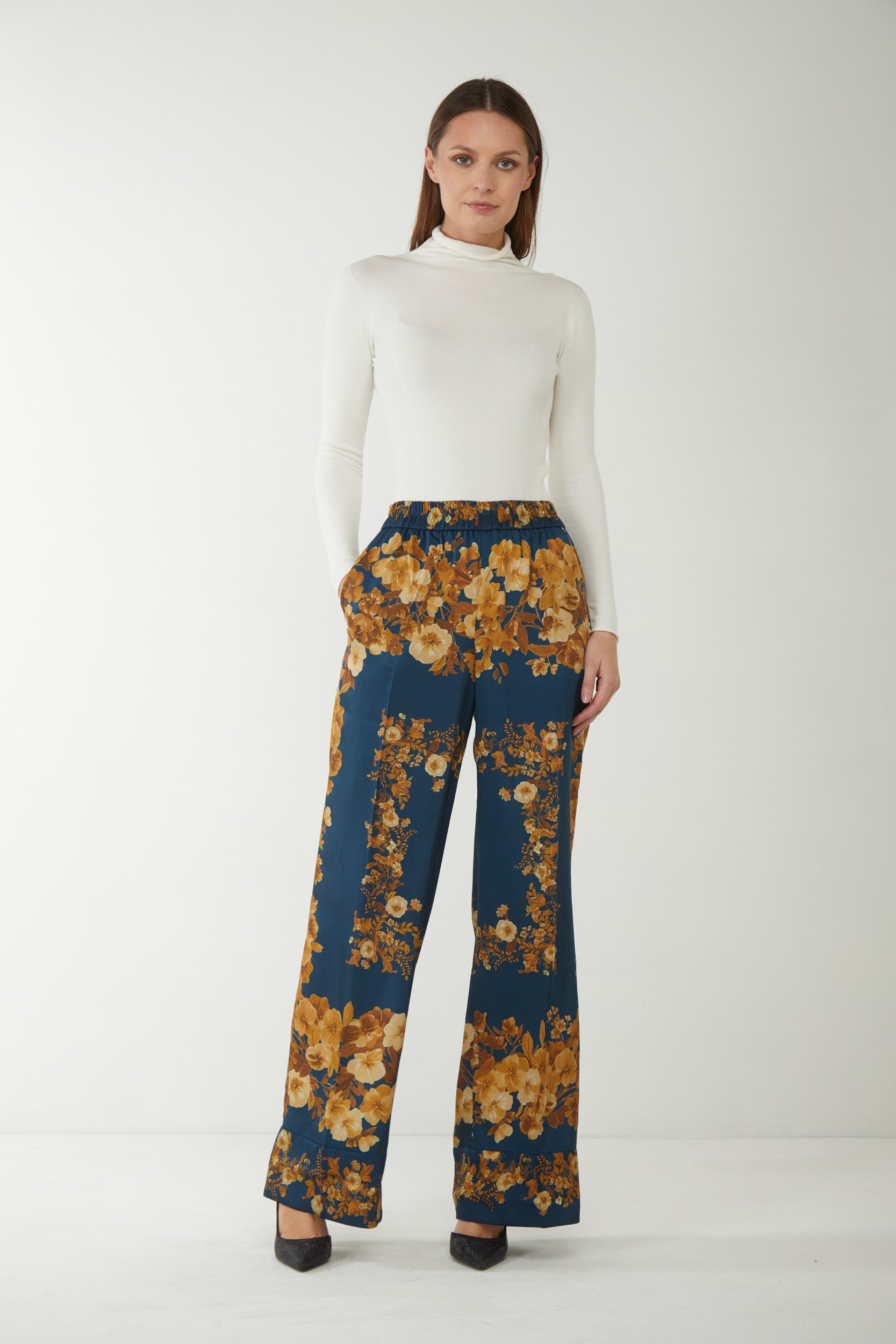 TWINSET Pantalone Stampa Foulard Blu