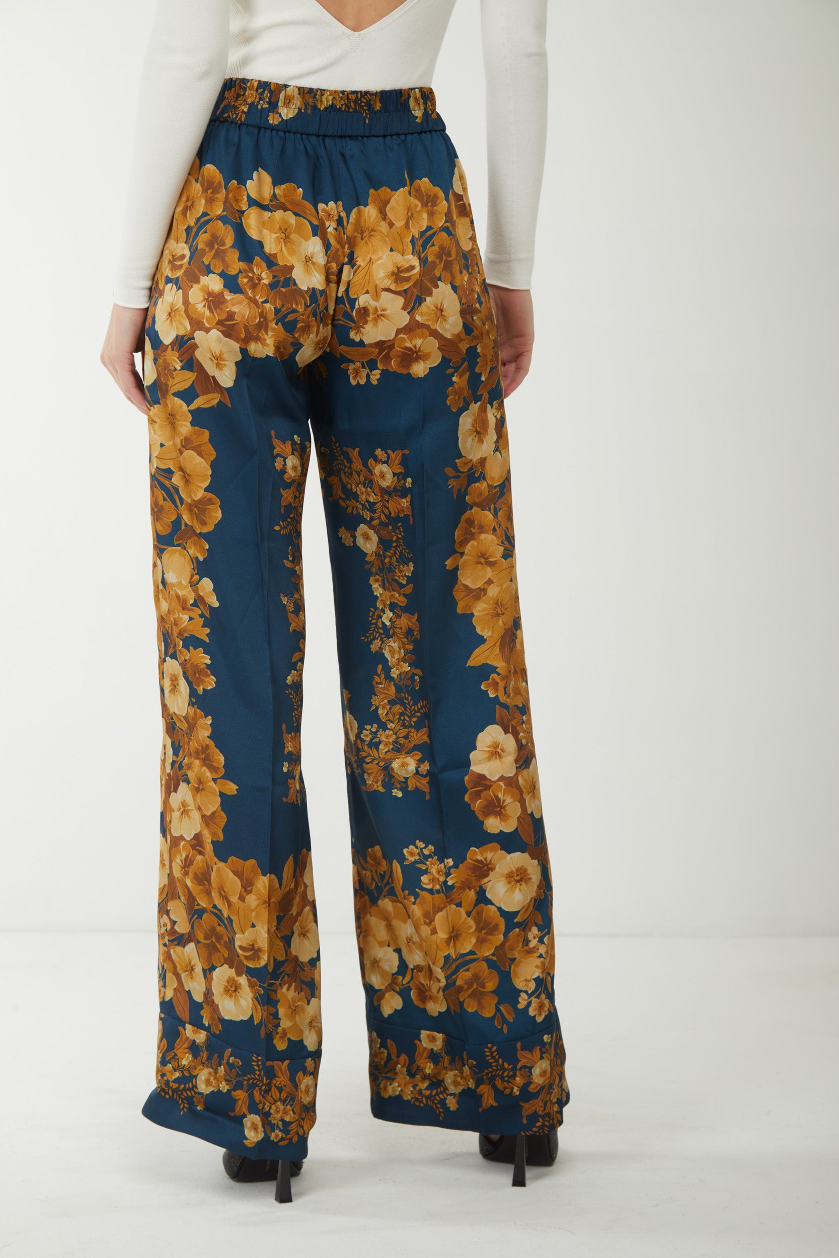 TWINSET Blue Foulard Print Trousers