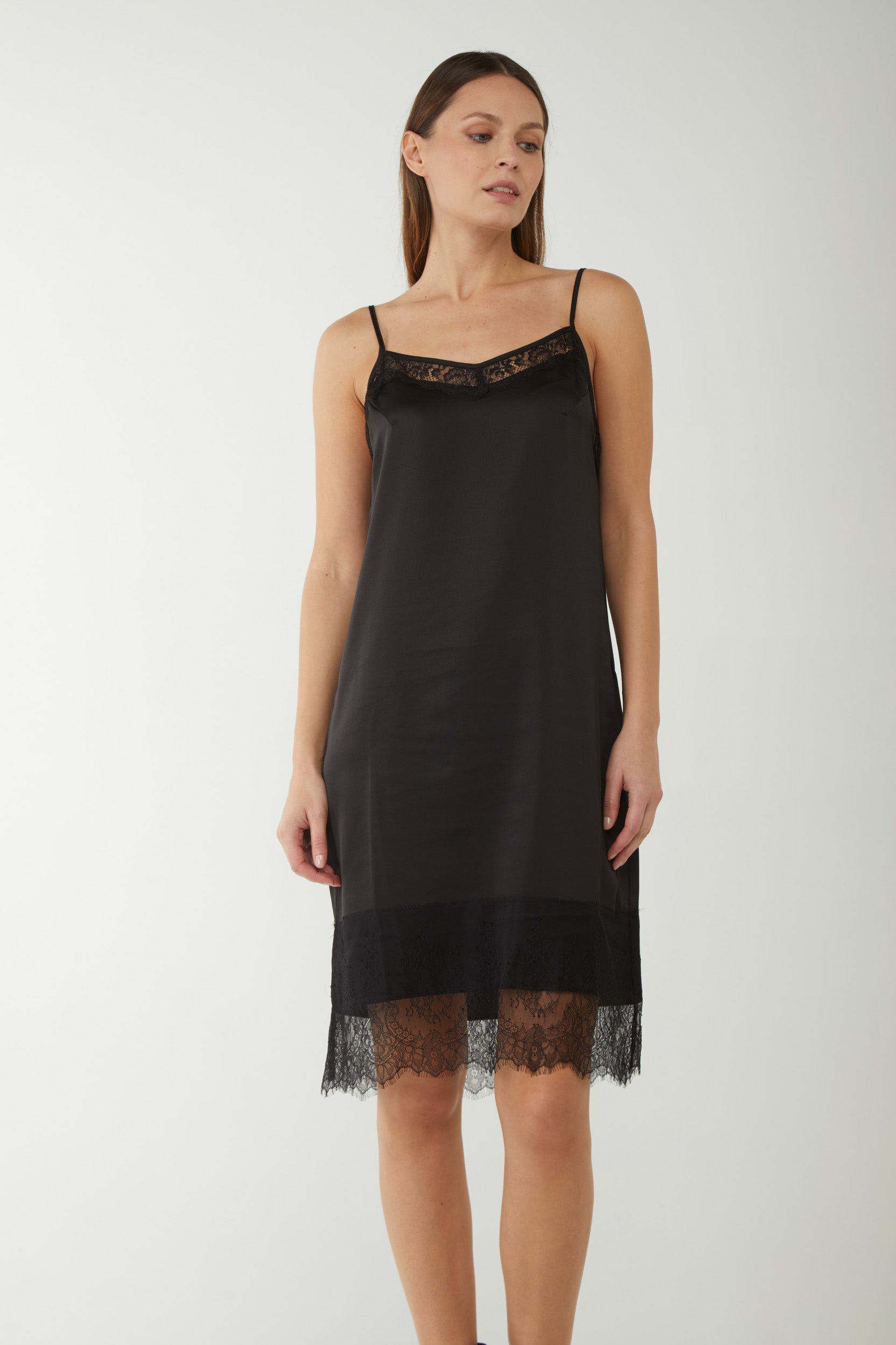 MY TWIN TWINSET Black Slip Dress