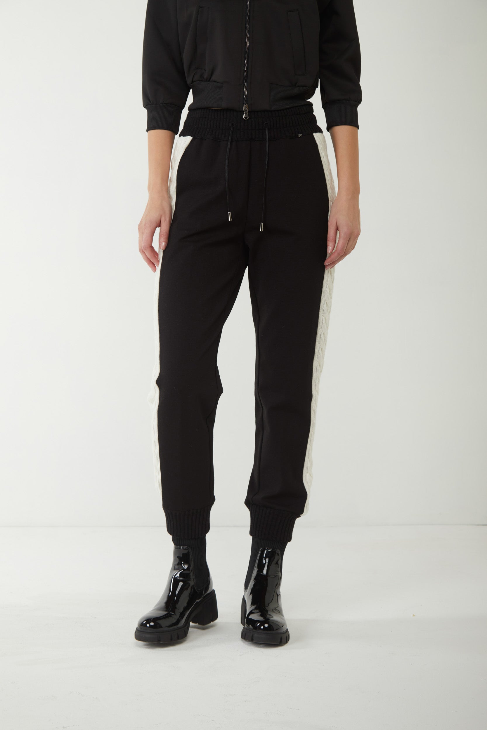 TWINSET Pantaloni Jogging con Intarsio in Maglia