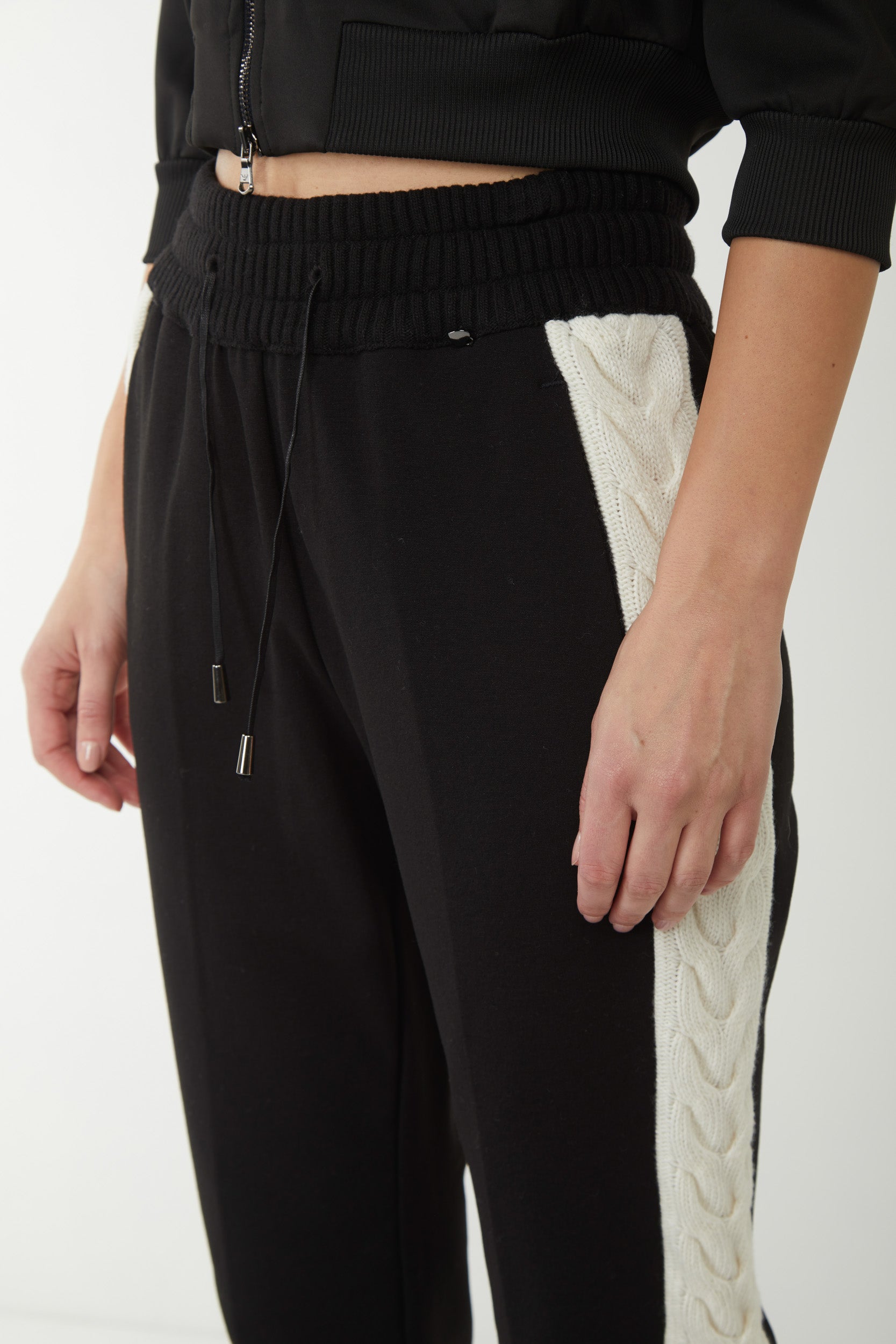TWINSET Jogging Pants with Knitted Inlay