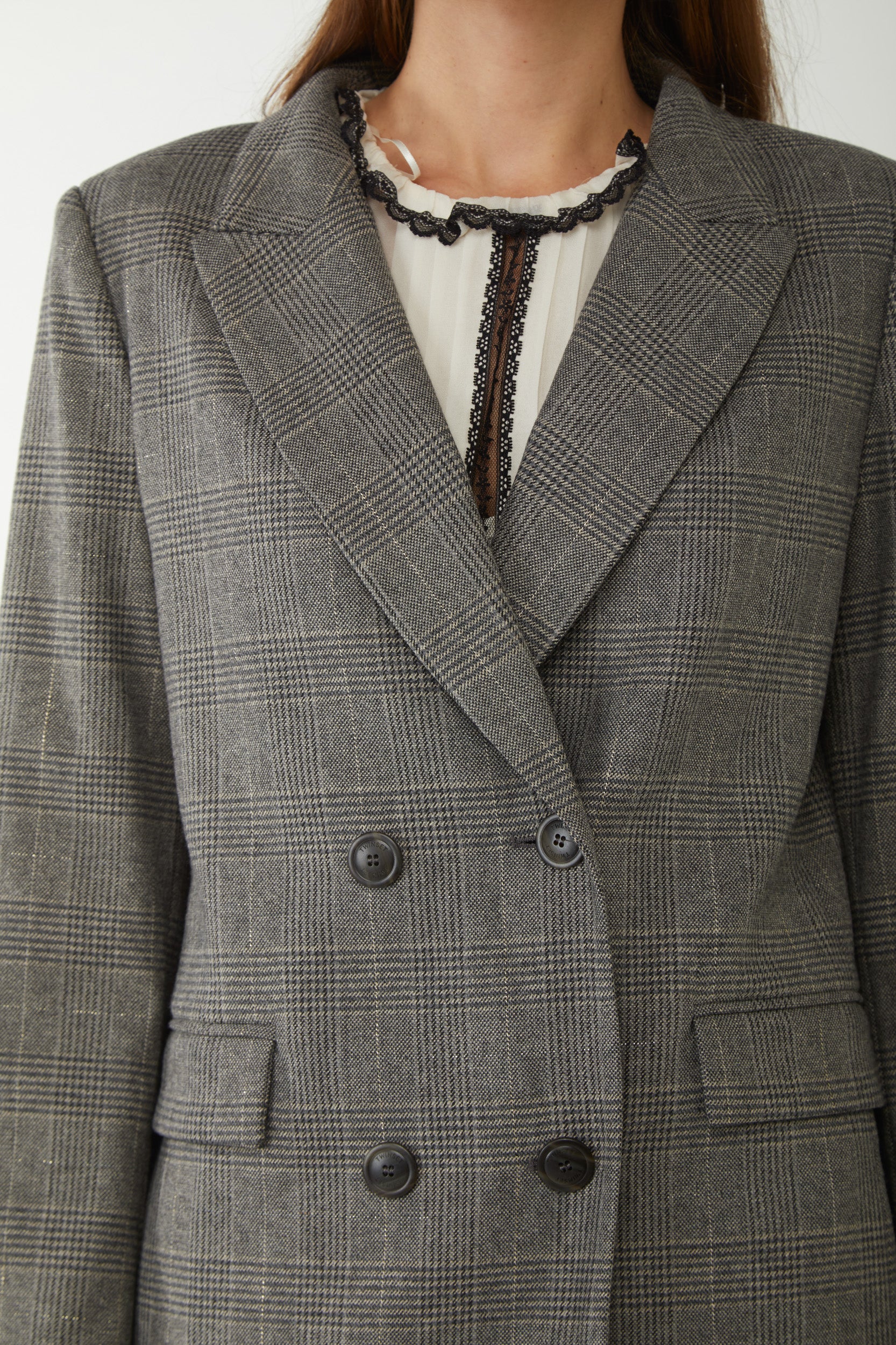 TWINSET Double-breasted jacket in Prince of Wales