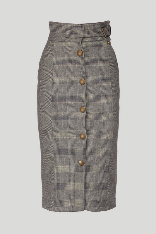 TWINSET Gonna in principe di Galles con Cinturino in Vita