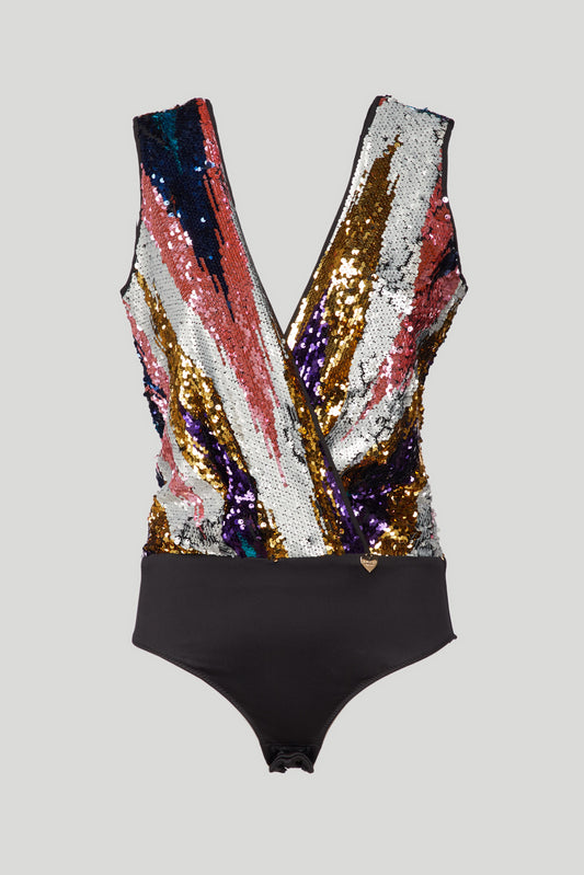 TWINSET Body in full paillettes Multicolor