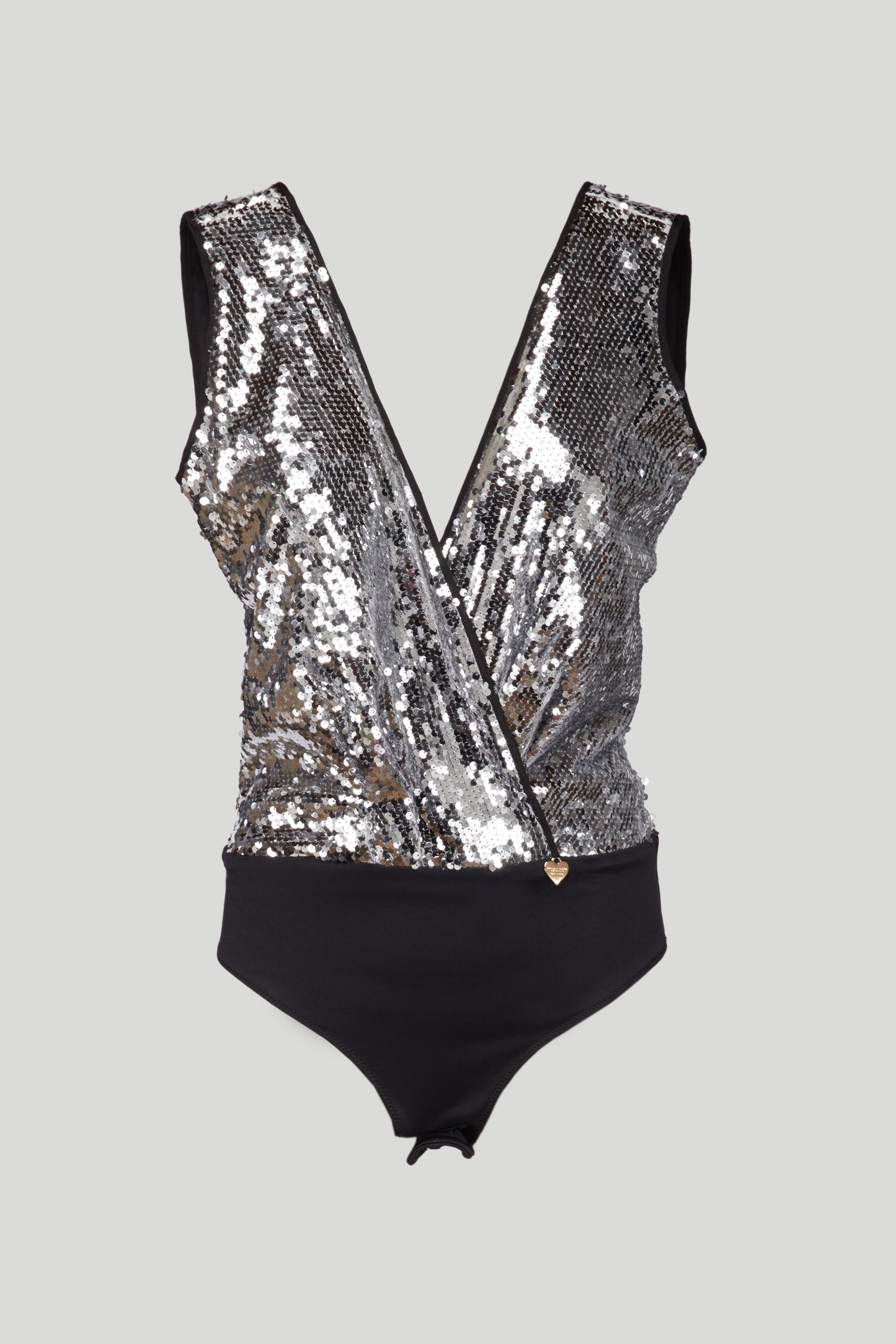 TWINSET Body in Full Paillettes Argento