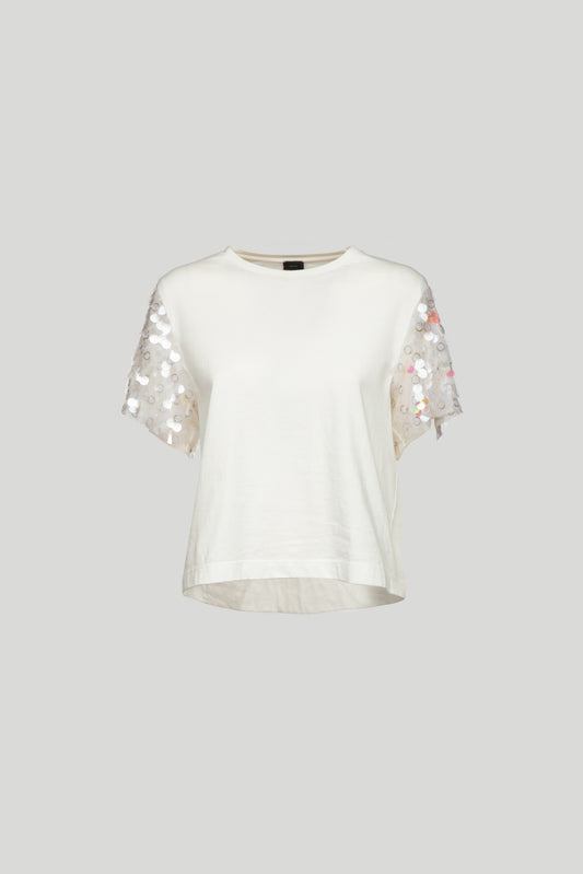 PINKO T-shirt con Maxi Paillettes