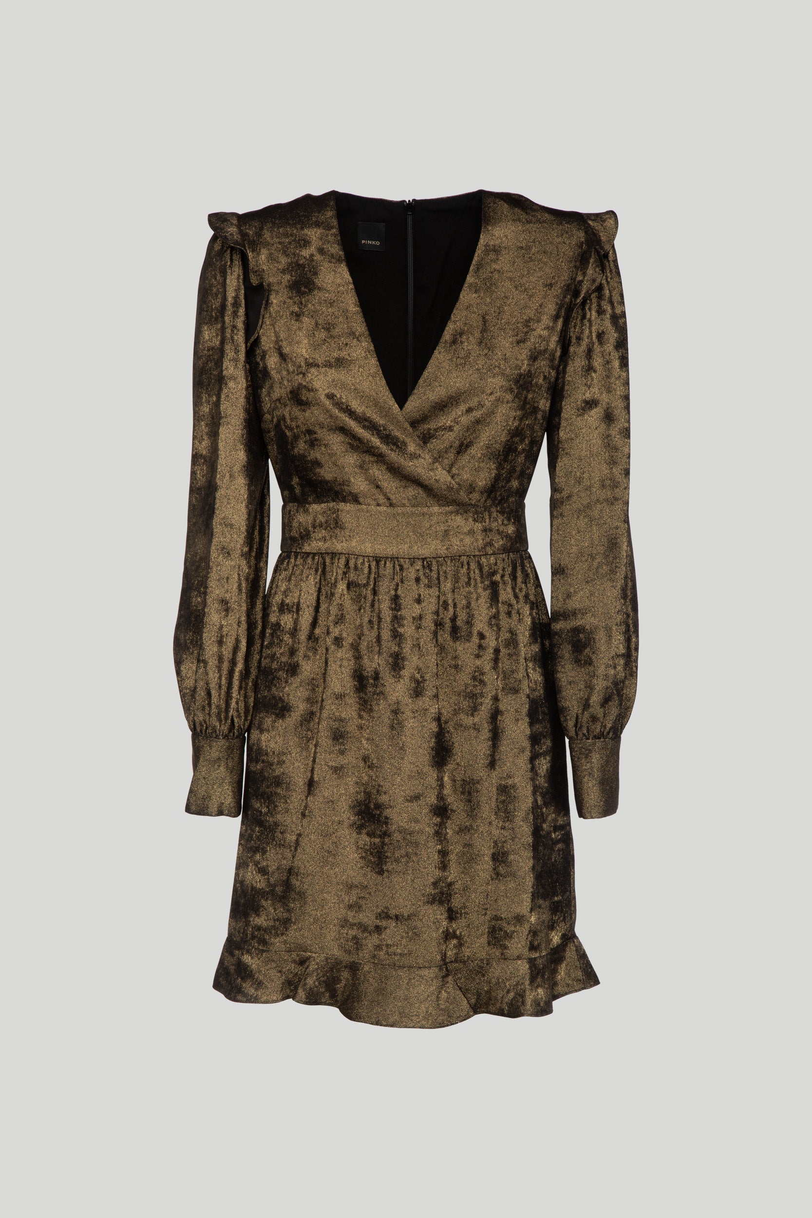 PINKO Gold Laminated Dress