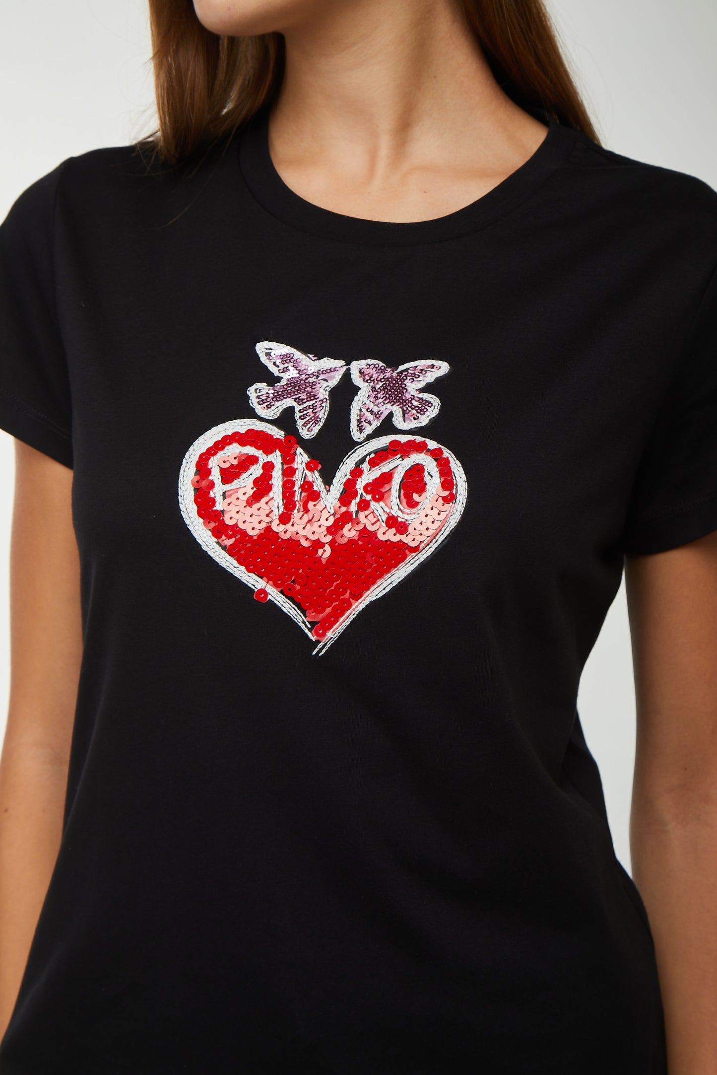 PINKO T-shirt Nera con Stampa
