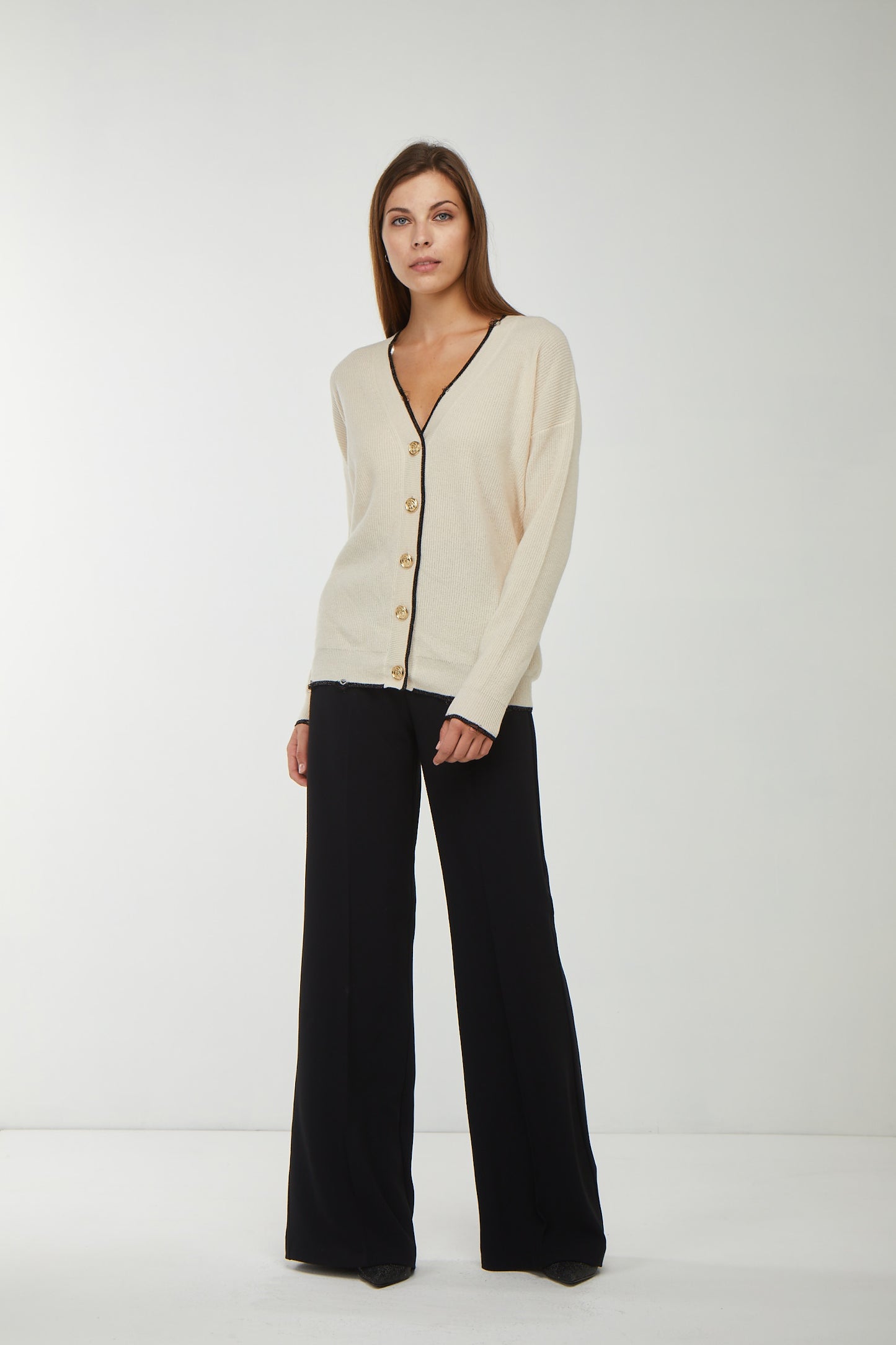 PINKO Cardigan Beige Scollo a V