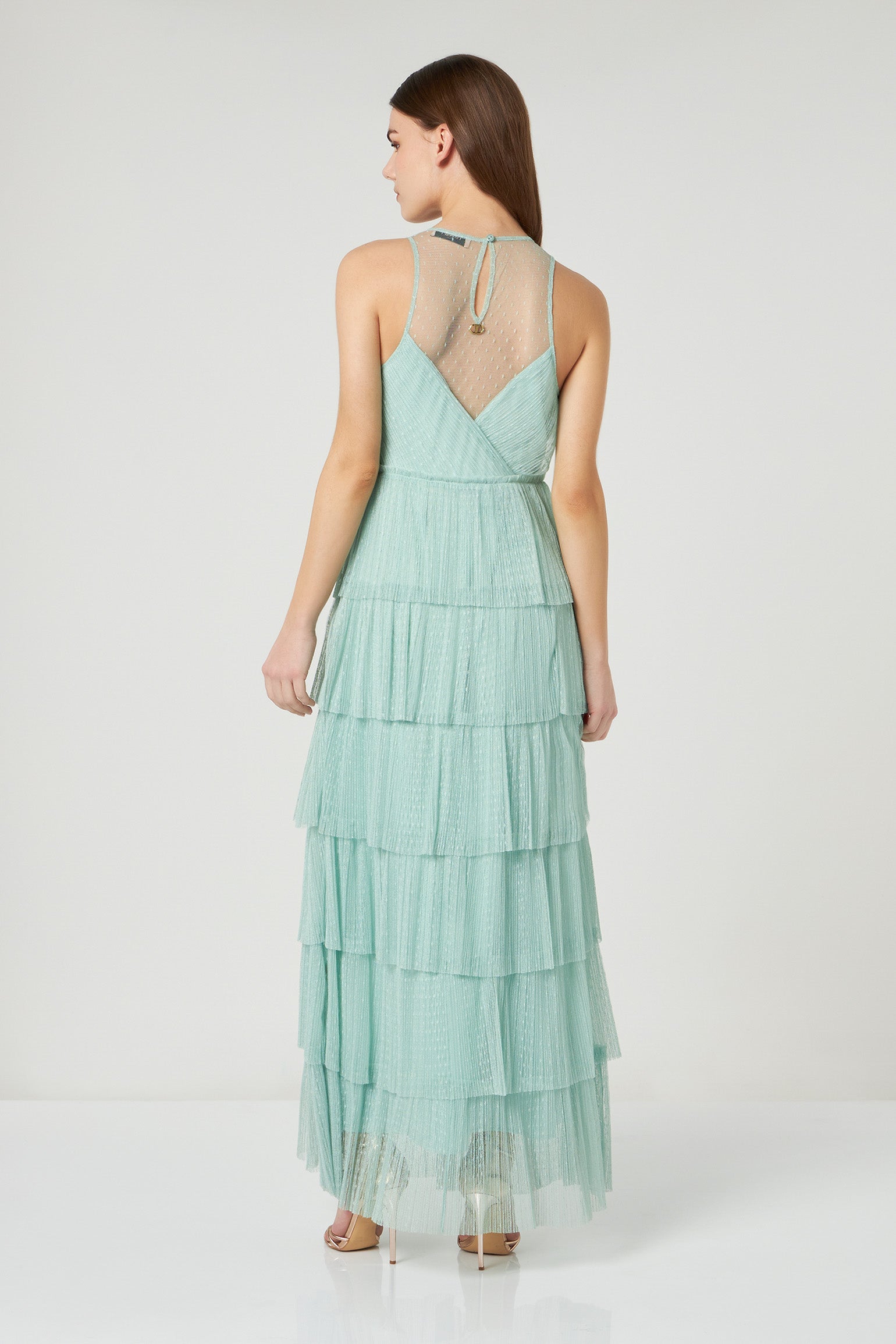 TWINSET Long Dress with Agave Flounce