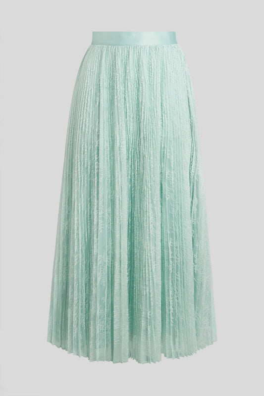 TWINSET Agave Pleated Lace Long Skirt