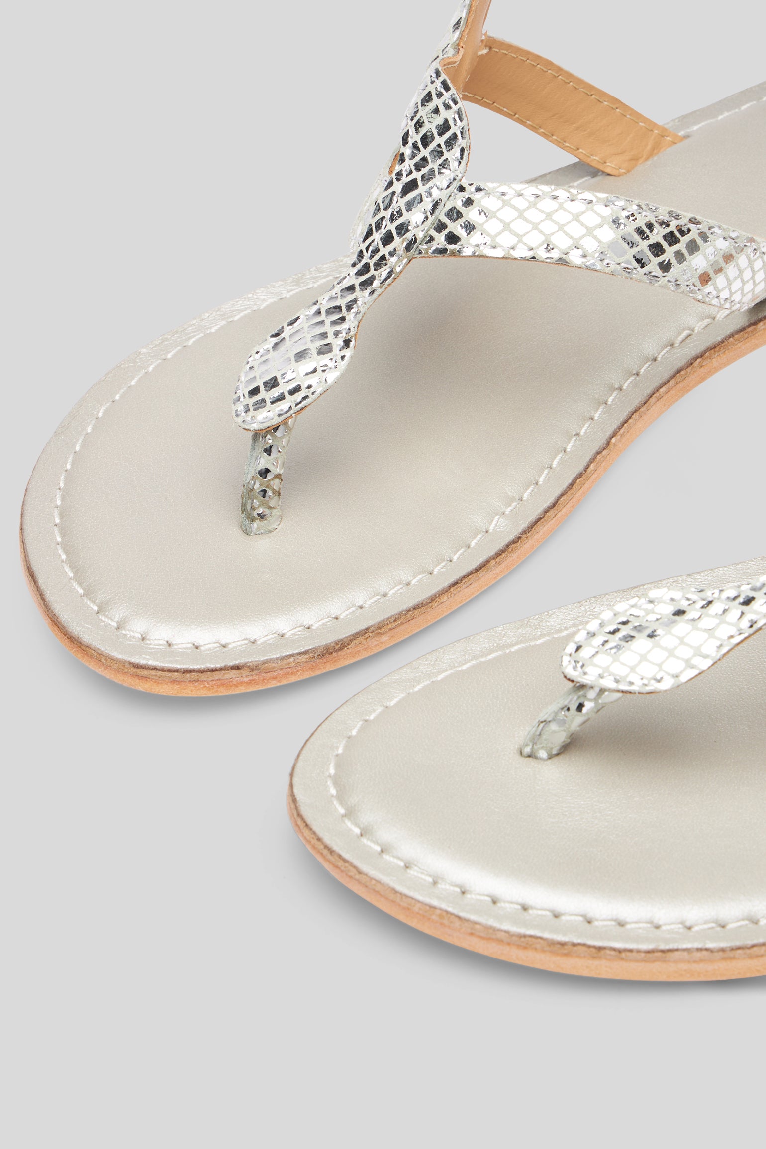 CB FUSION Wrap Up Sandals in Silver Laminated Leather