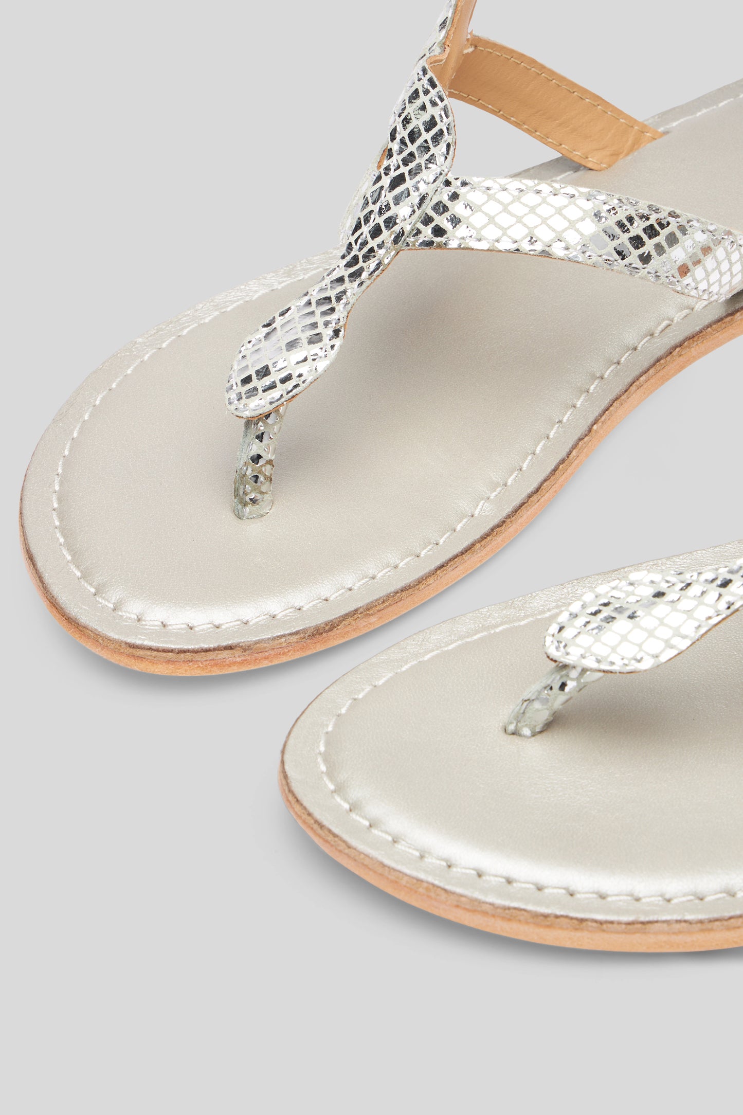 CB FUSION Sandali Wrap Up in Pelle Laminata Argento