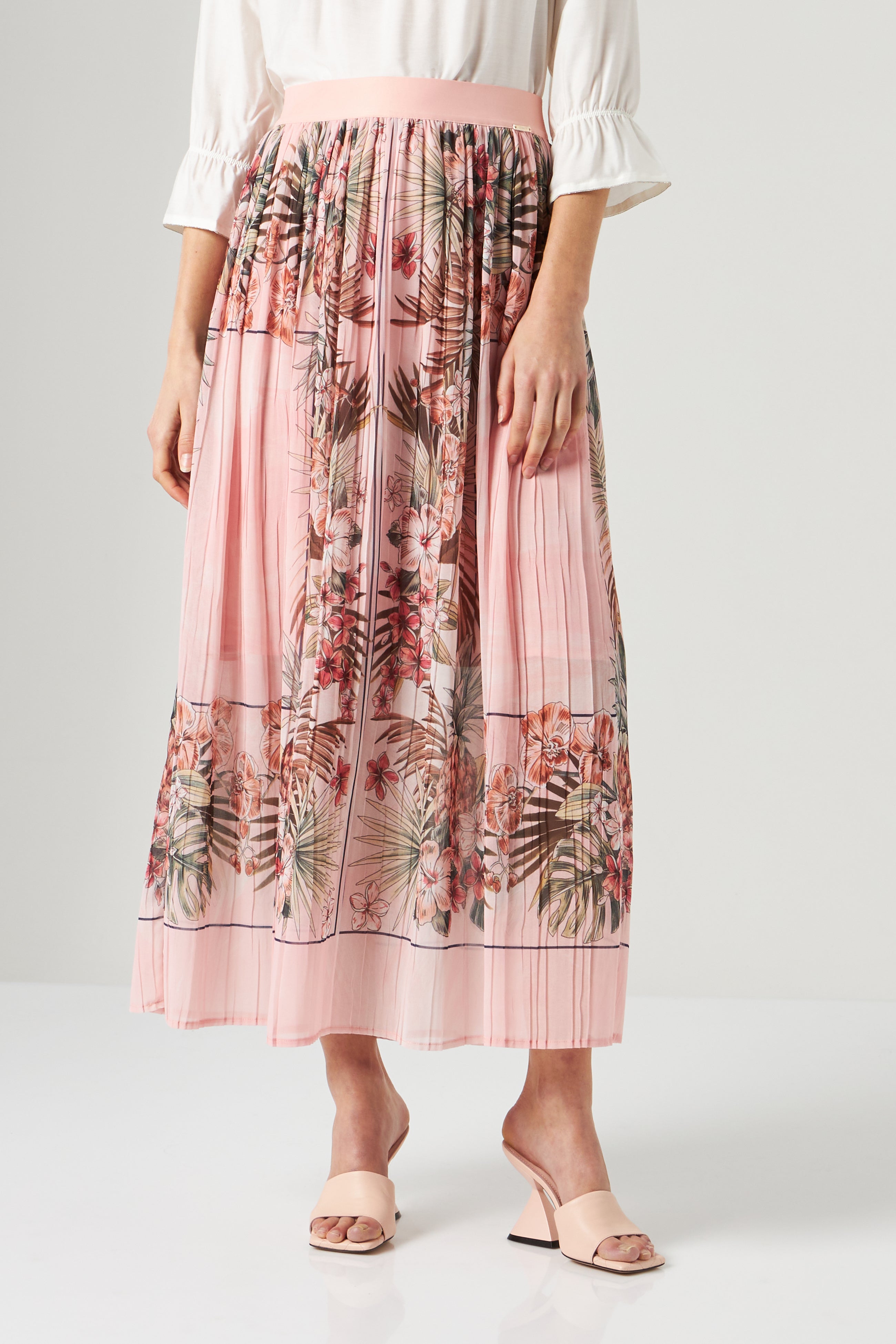 LIU JO Lotus Flower Pleated Skirt