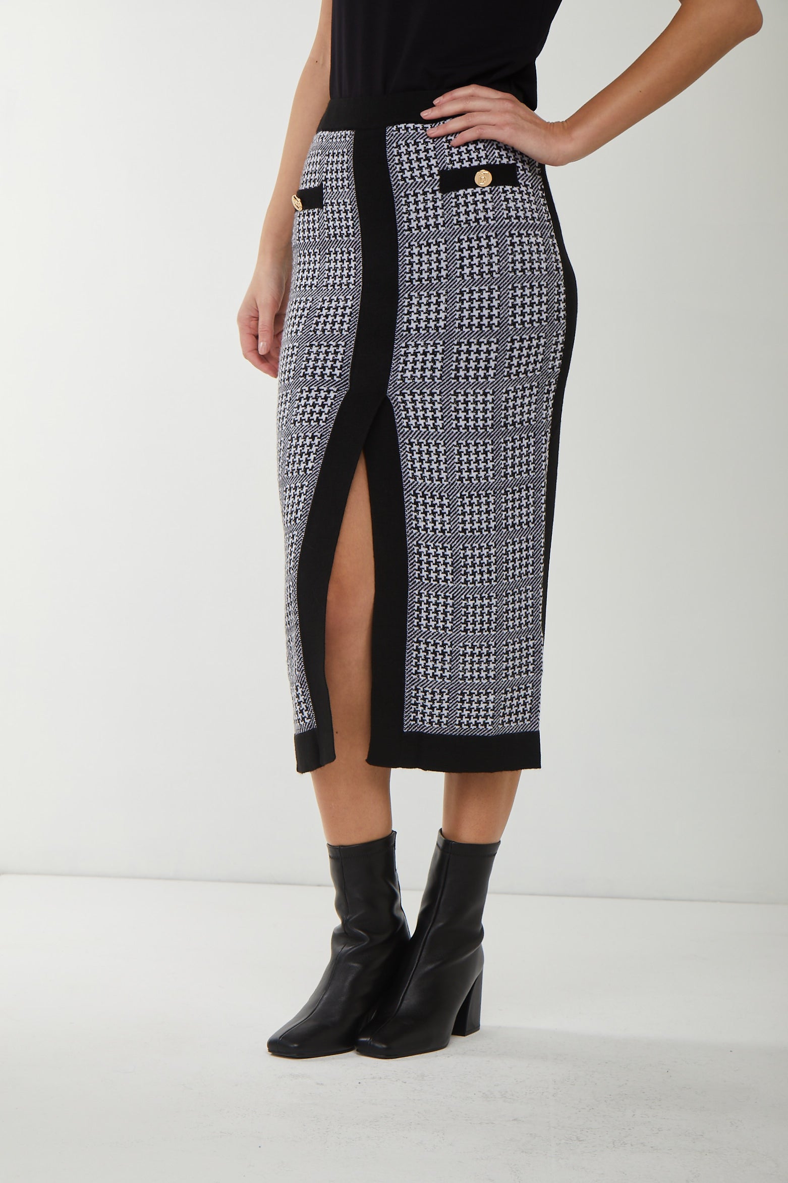 LIU JO Houndstooth Fantasia Long Skirt