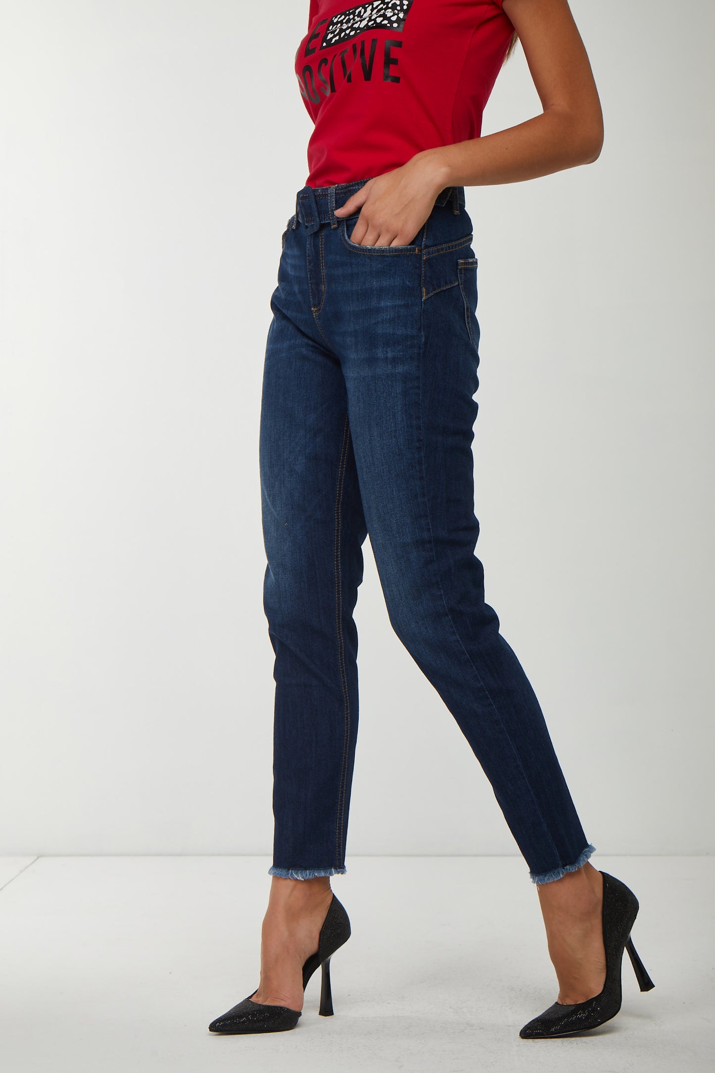 LIU JO Jeans a Vita Alta con Cintura