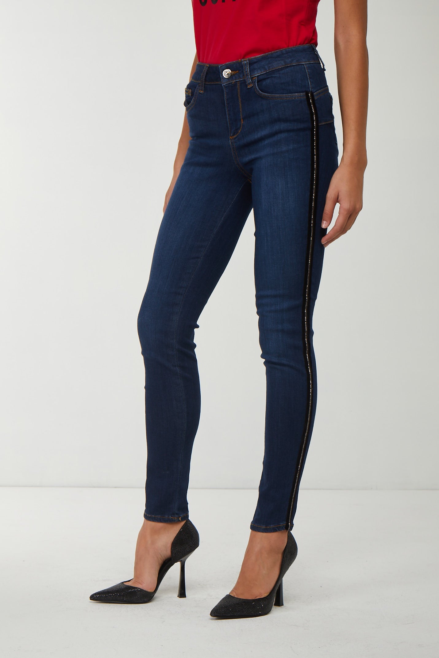 LIU JO Jeans con Riga Strass