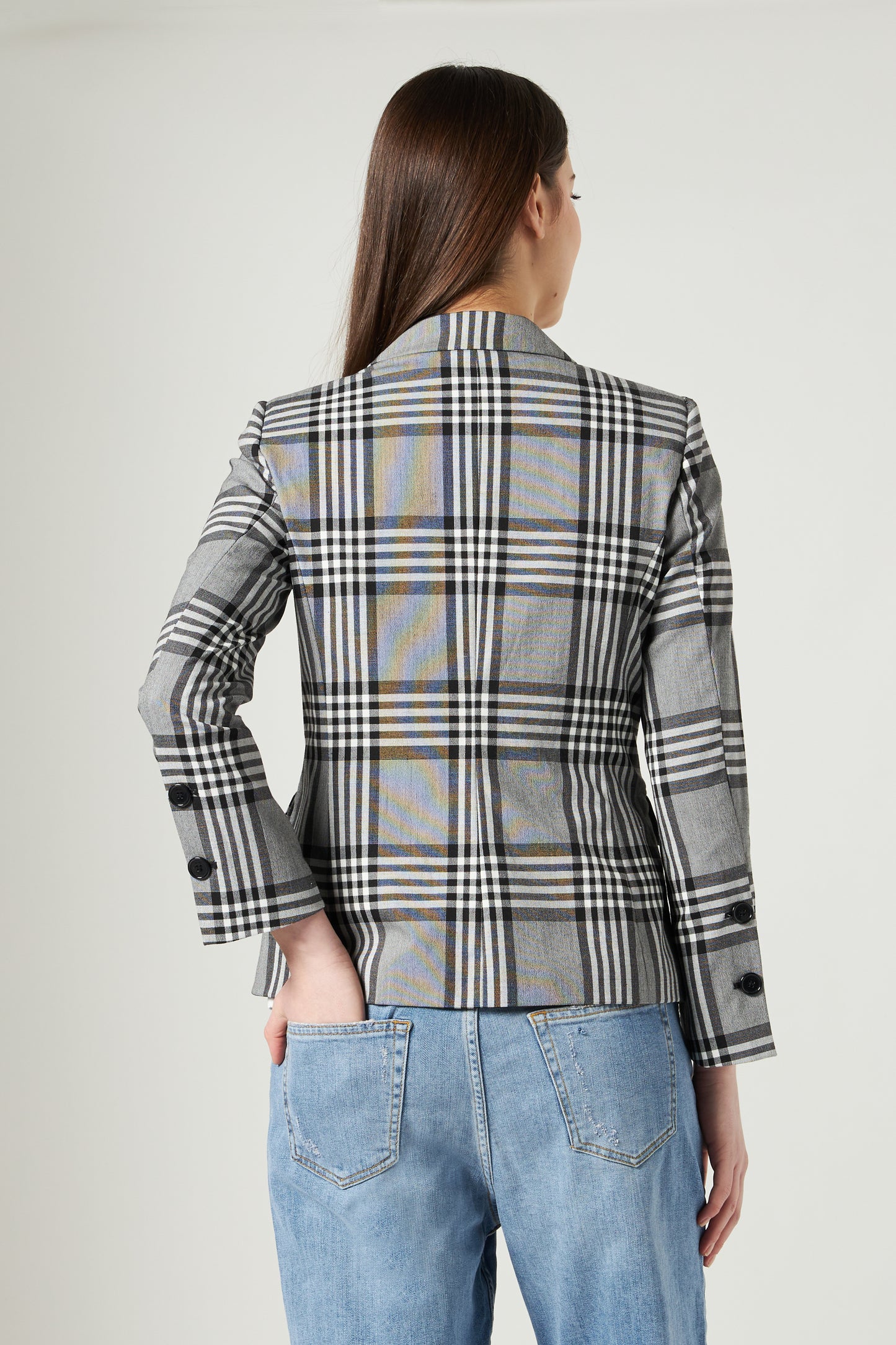 LIU JO Blazer Doppiopetto in Stampa Check