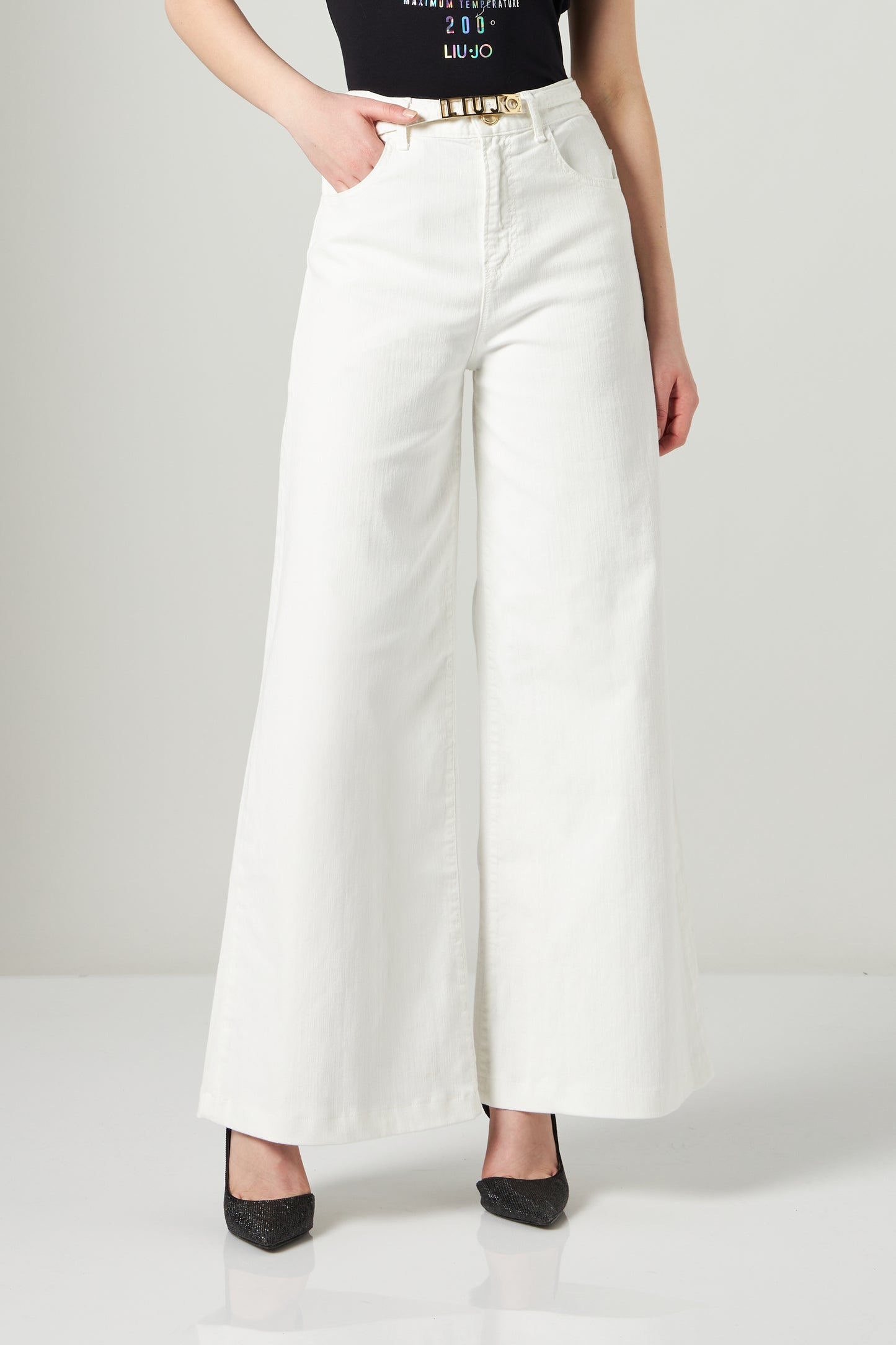 LIU JO Pantaloni Flare Bianchi