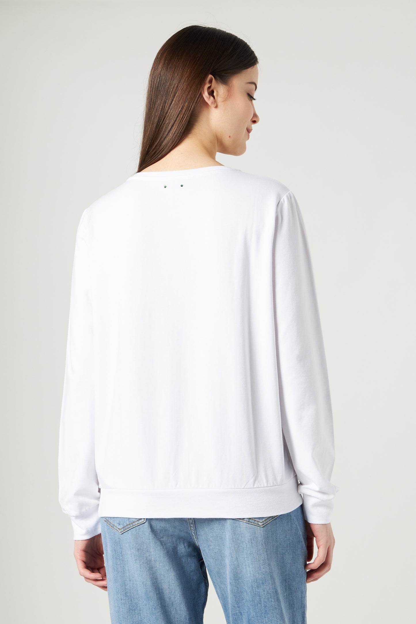 LIU JO Felpa Bianca con Logo Glitter