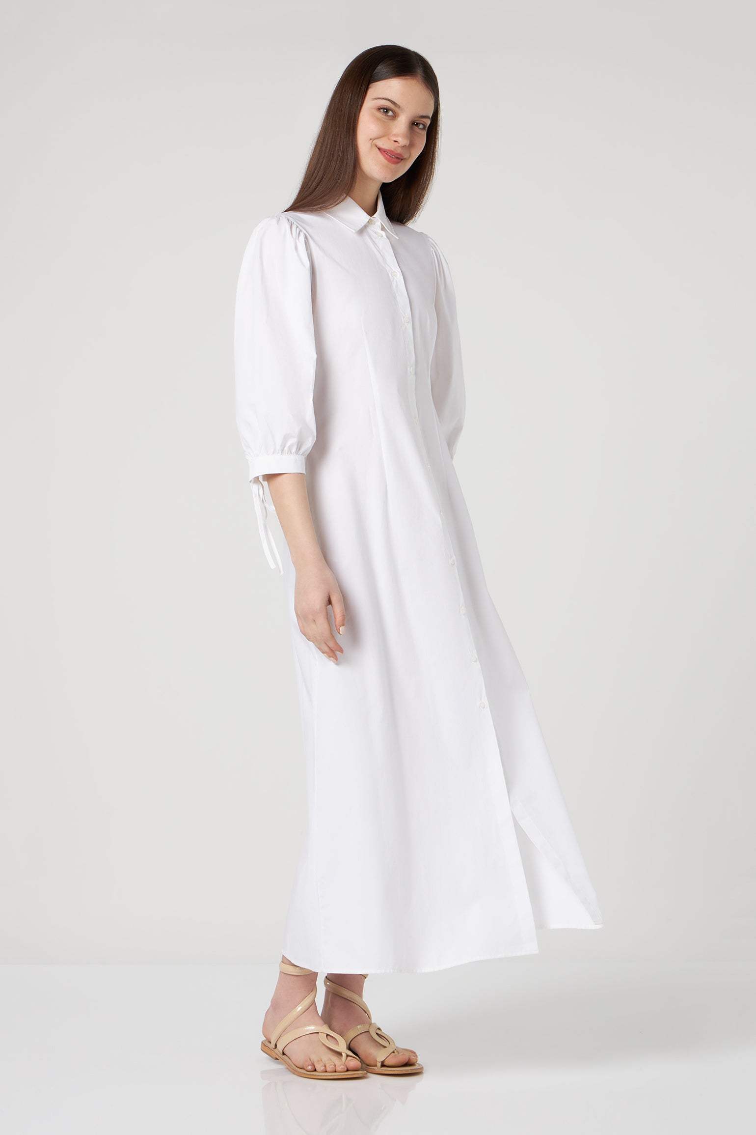 LIU JO White Poplin Long Dress