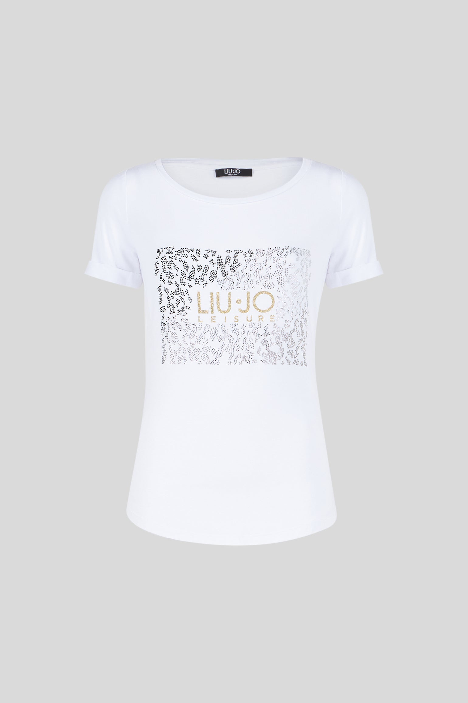 LIU JO White T-shirt with Rhinestones