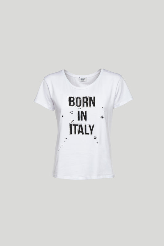 LIU JO T-shirt con Scritta Glitter
