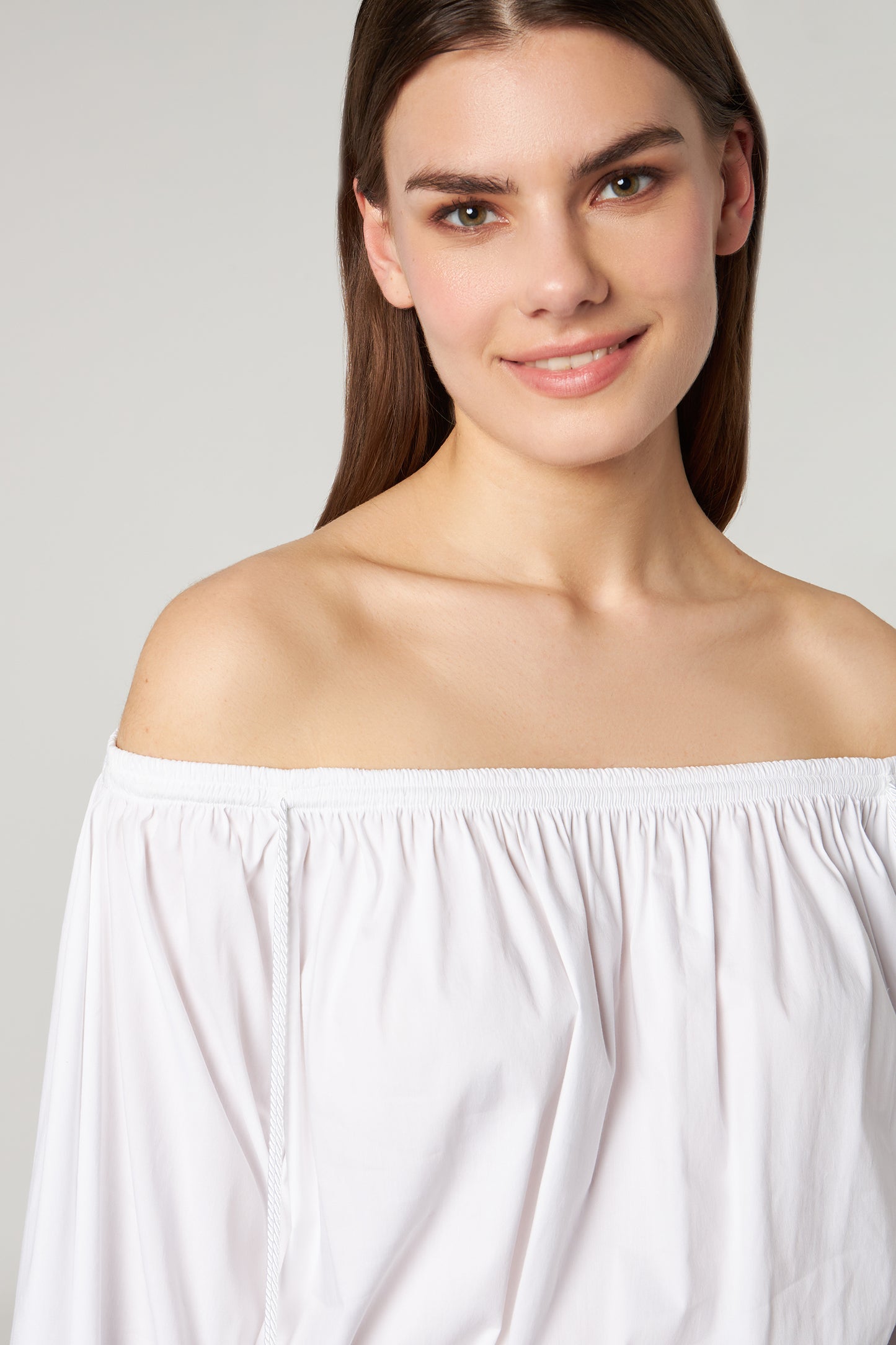 PATRIZIA PEPE Longuette Off Shoulder White Dress