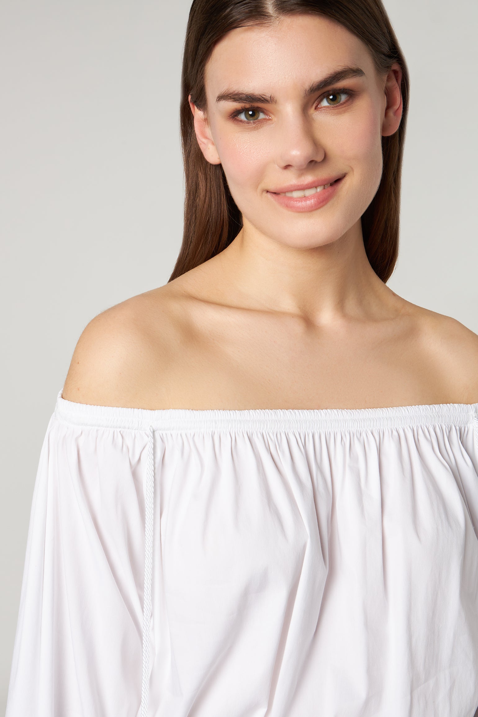 PATRIZIA PEPE Abito Longuette Off Shoulder Bianco