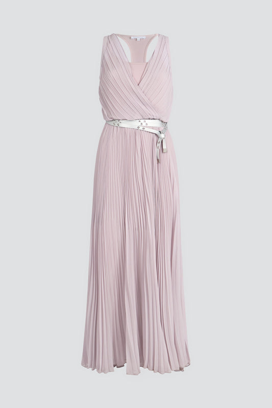 PATRIZIA PEPE Long Dress in Lilac Soleil Plissé