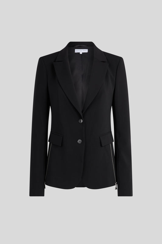 PATRIZIA PEPE Black Single-Breasted Blazer with Zip