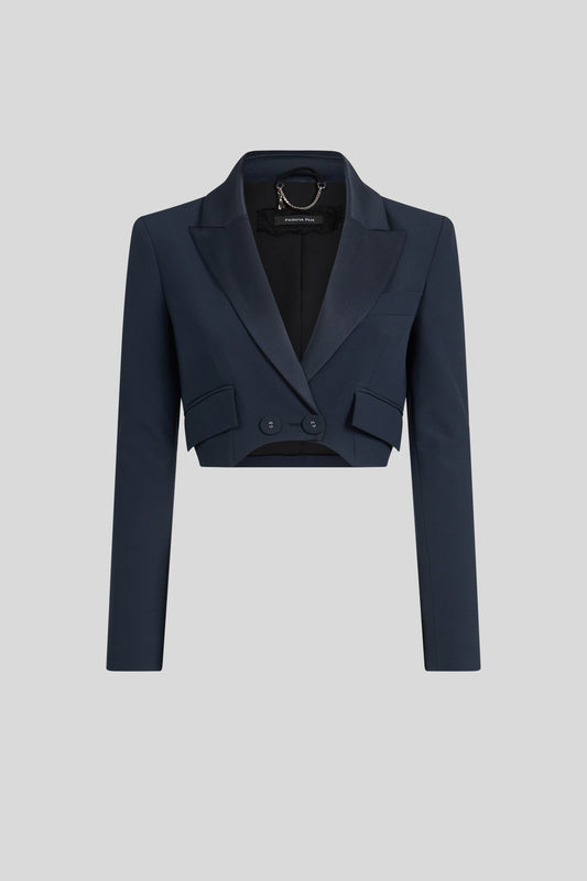 PATRIZIA PEPE Blue Cropped Blazer