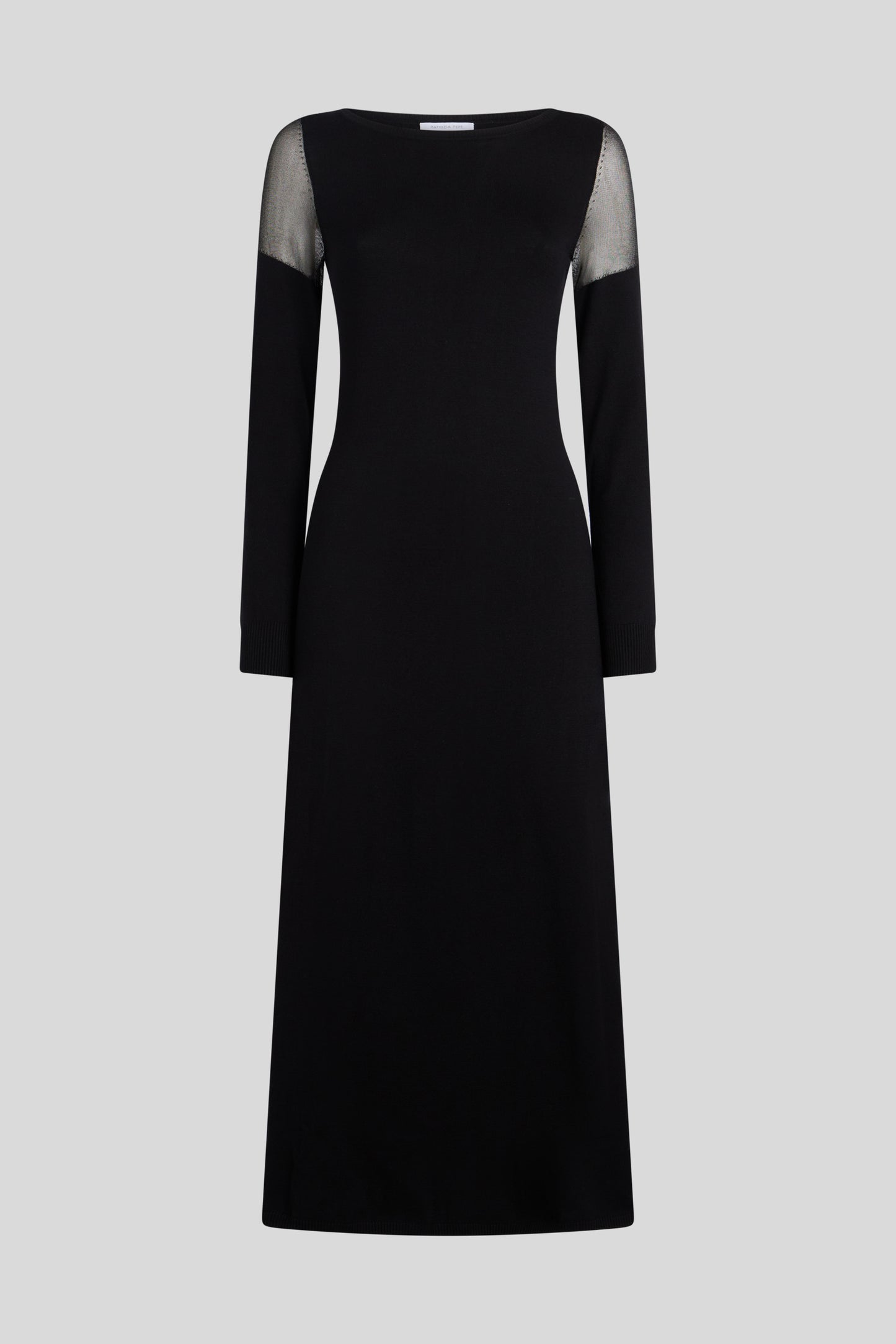 PATRIZIA PEPE Abito Midi Nero con Trasparenze