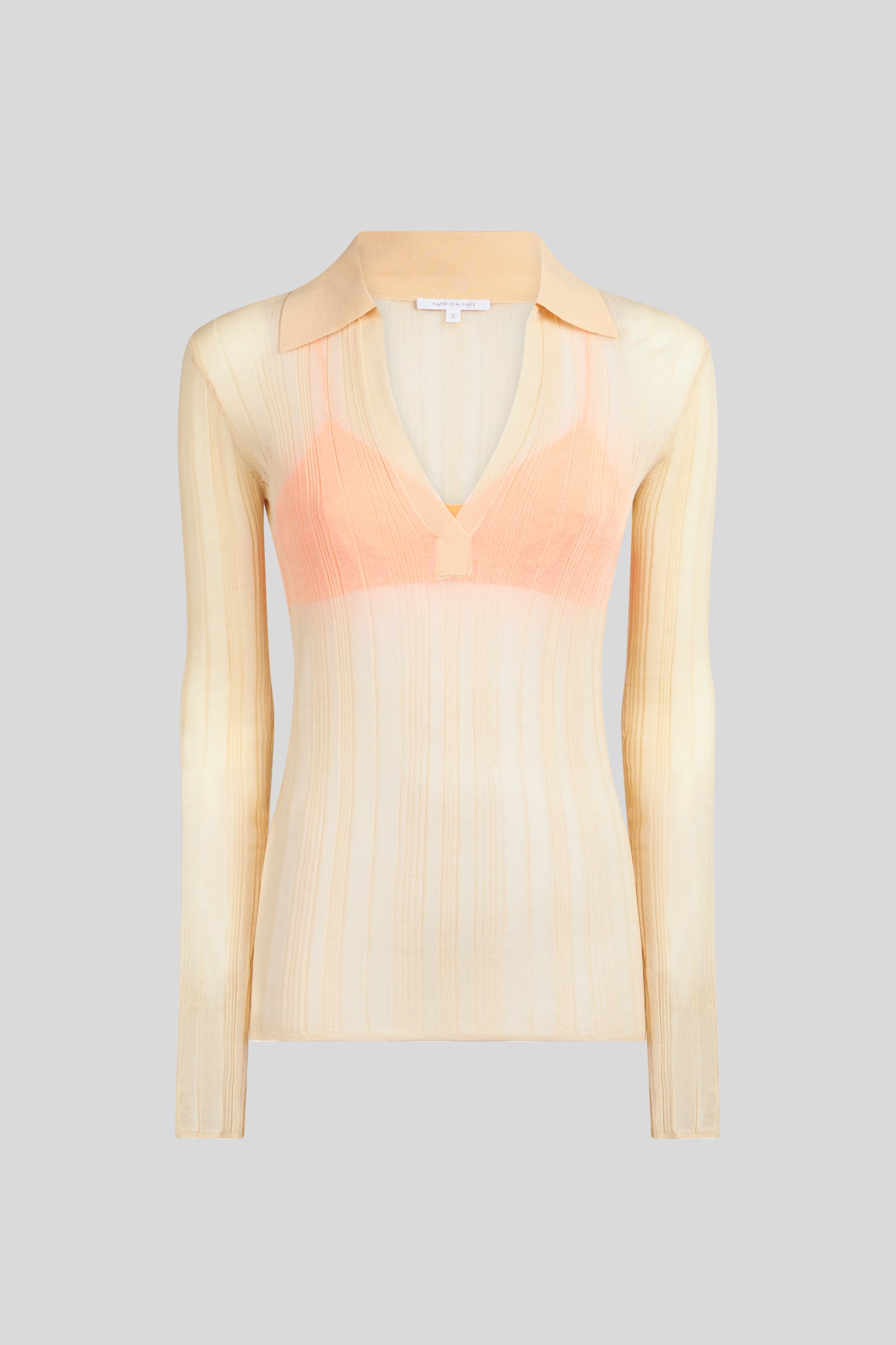 PATRIZIA PEPE Beige Ribbed Sweater with Fluo Top