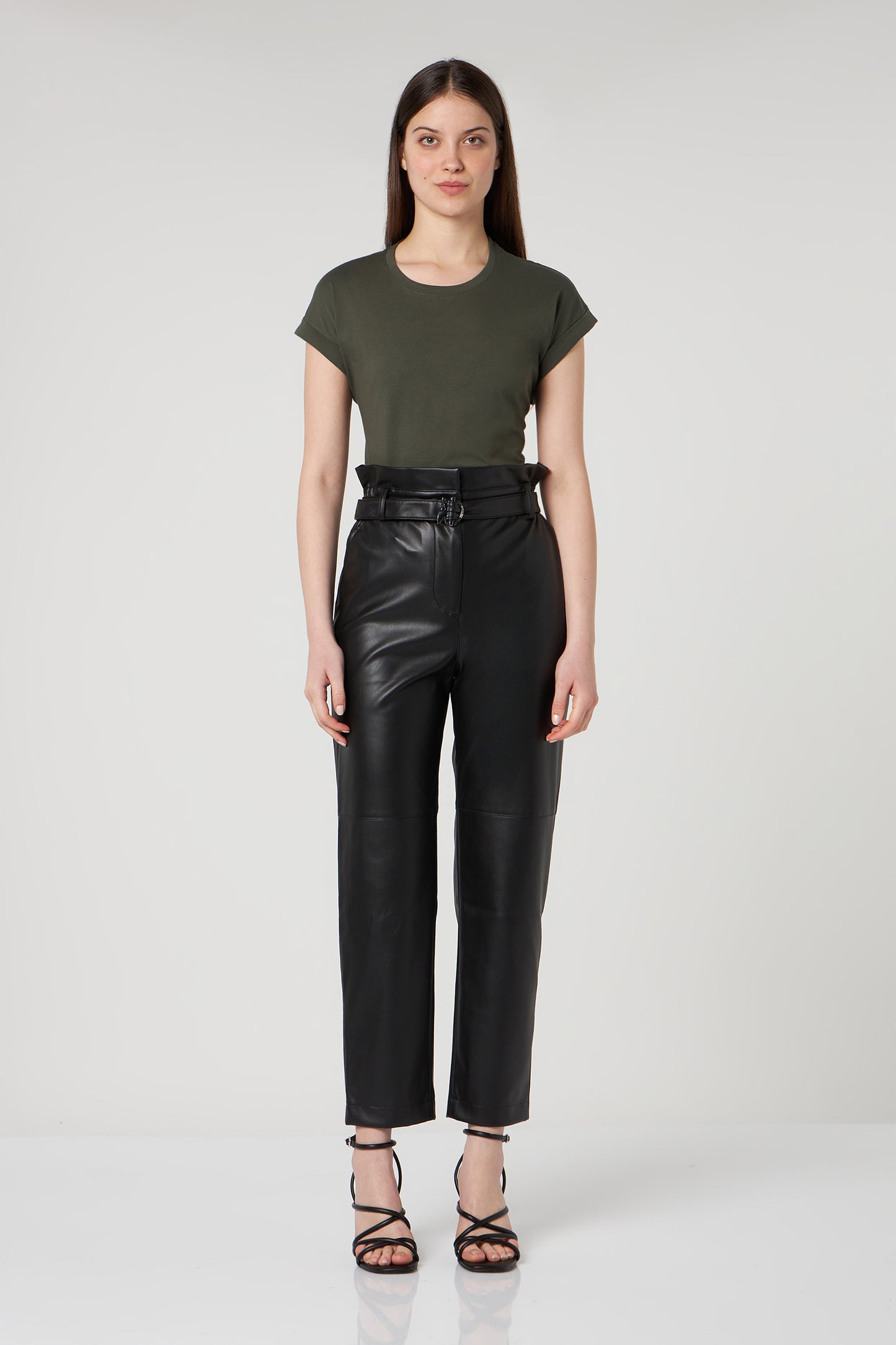 PATRIZIA PEPE Pantalone in Ecopelle Nero