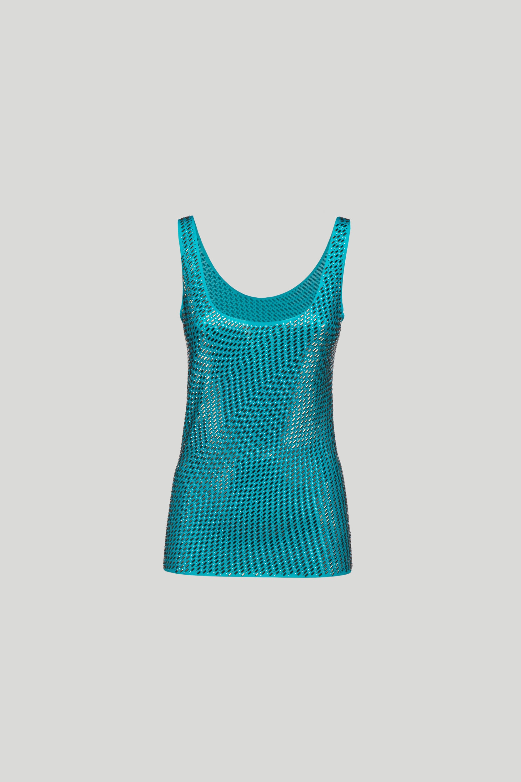 PINKO Canotta Full Strass Verde