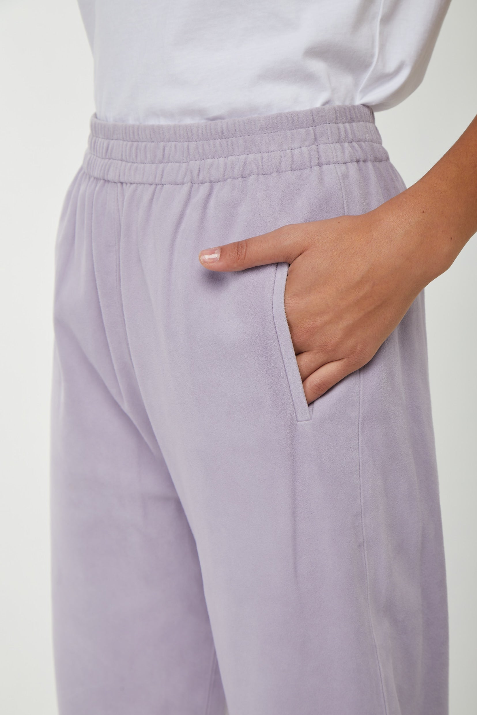 PINKO Lilac suede trousers