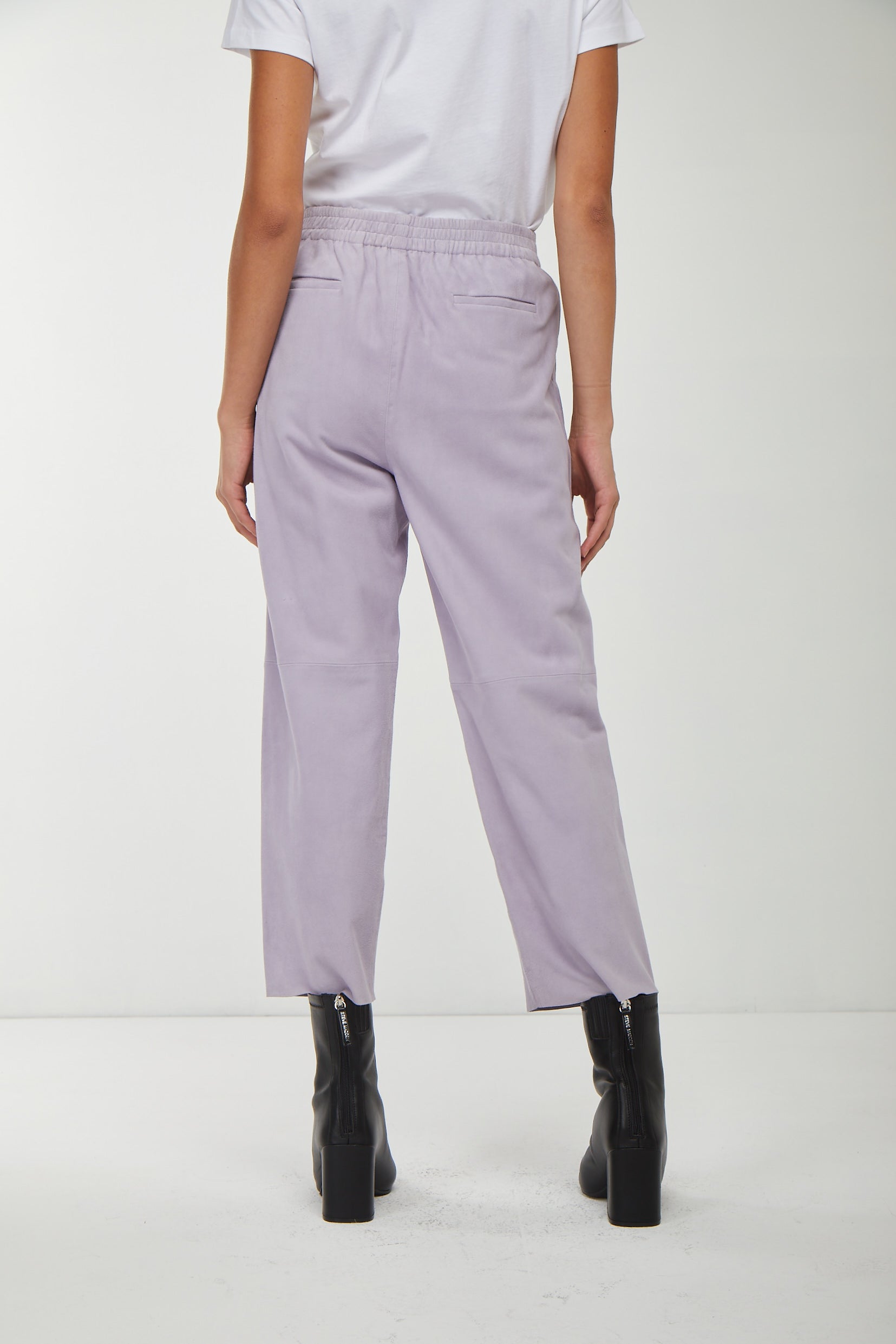 PINKO Lilac suede trousers
