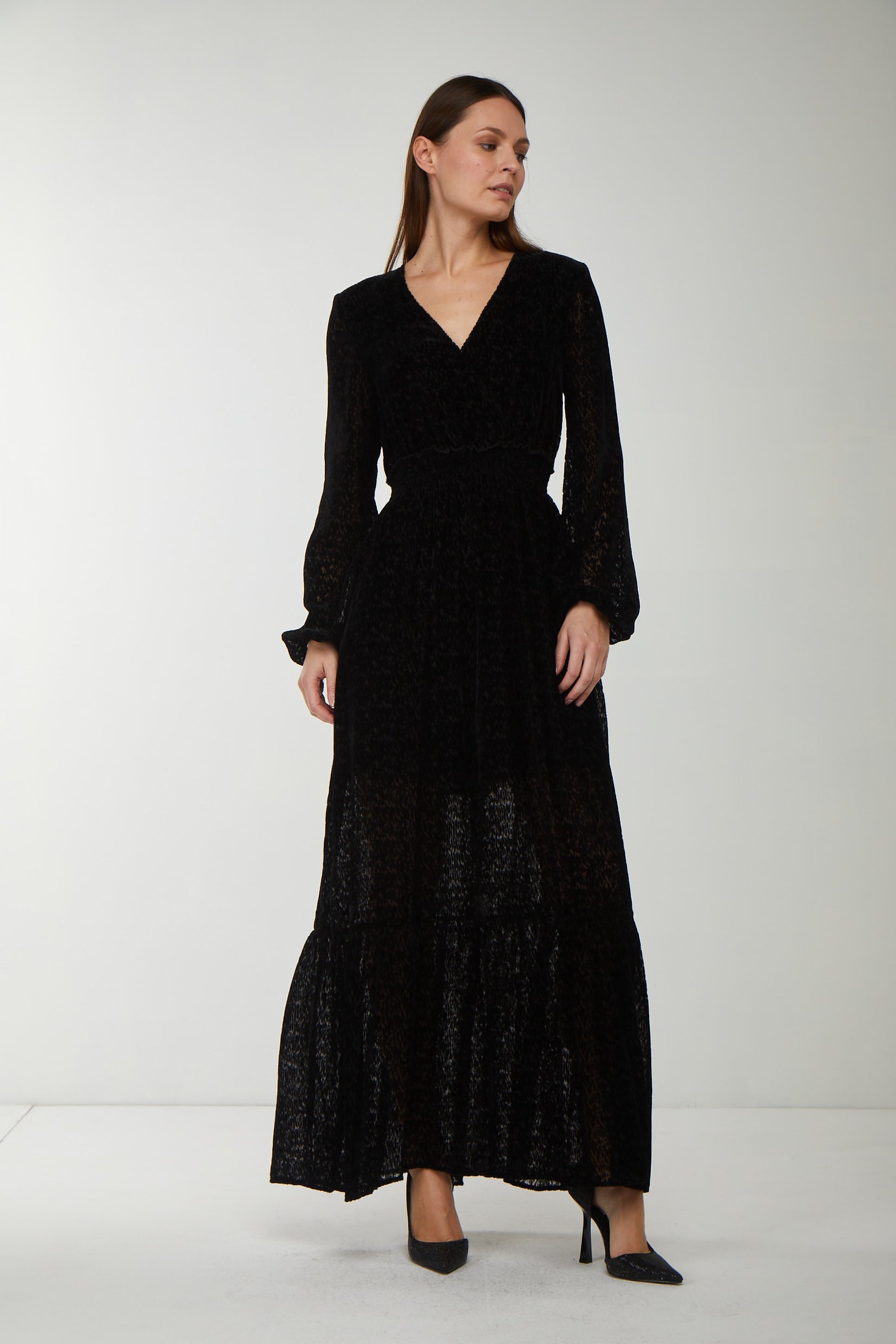 LIU JO Black Velvet Long Dress