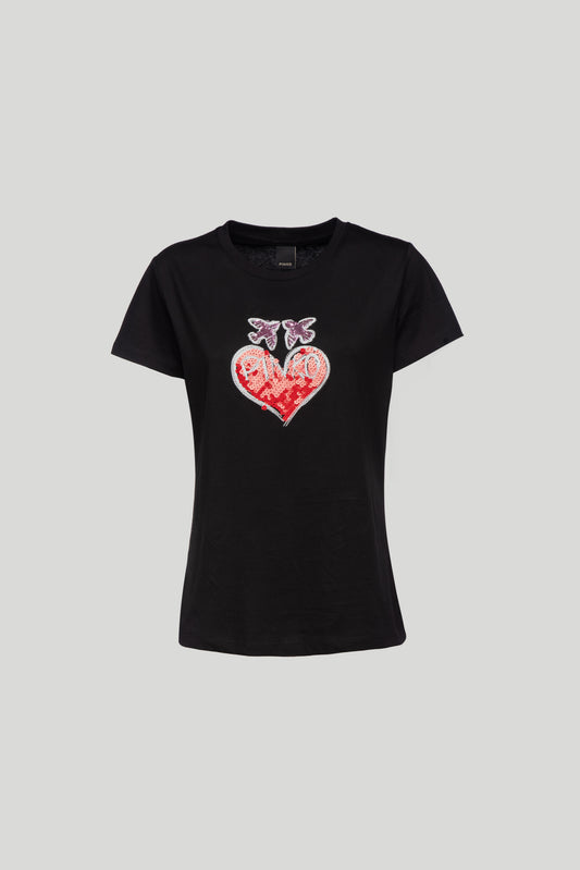 PINKO Black T-shirt with Print