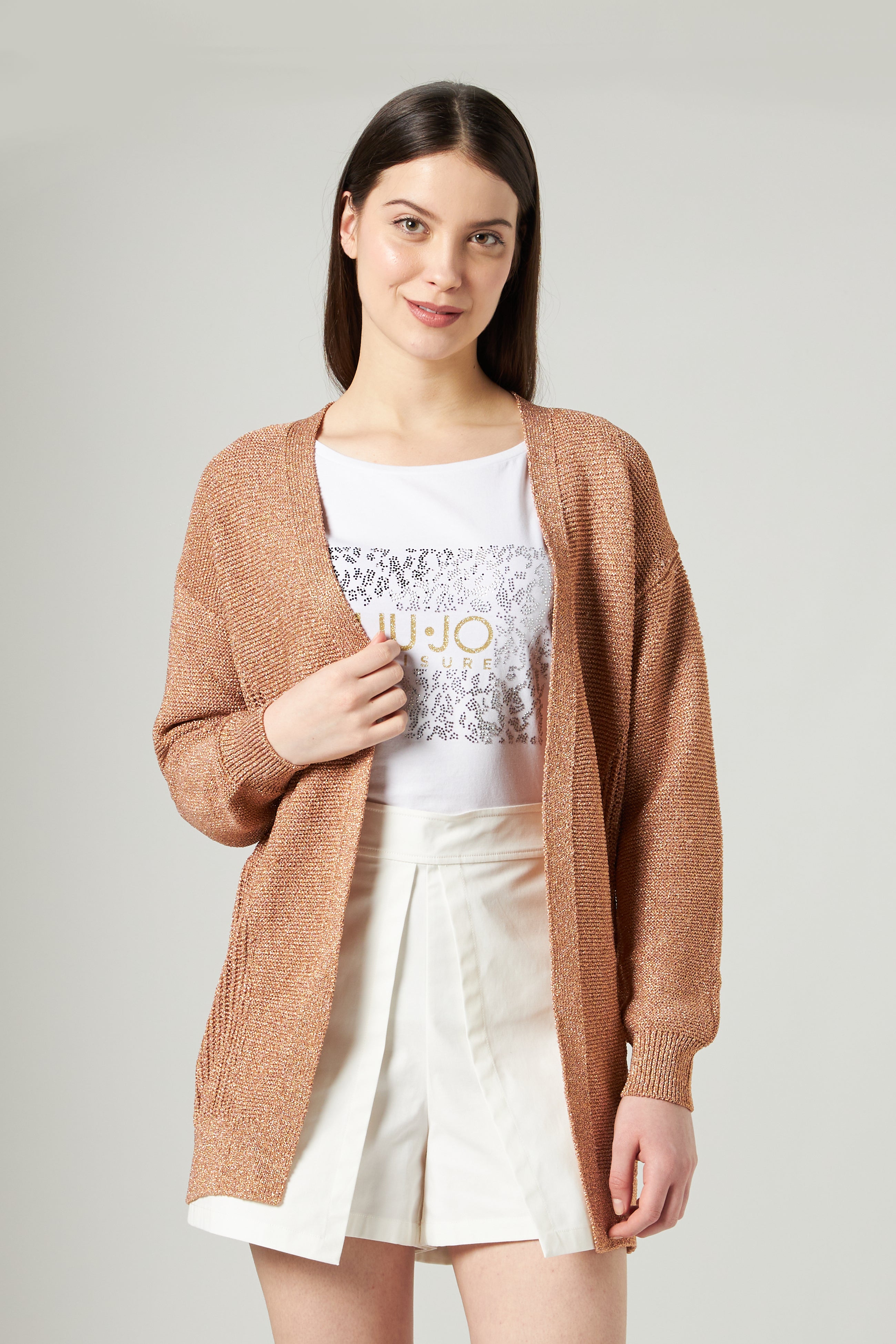 LIU JO Lurex Knit Cardigan