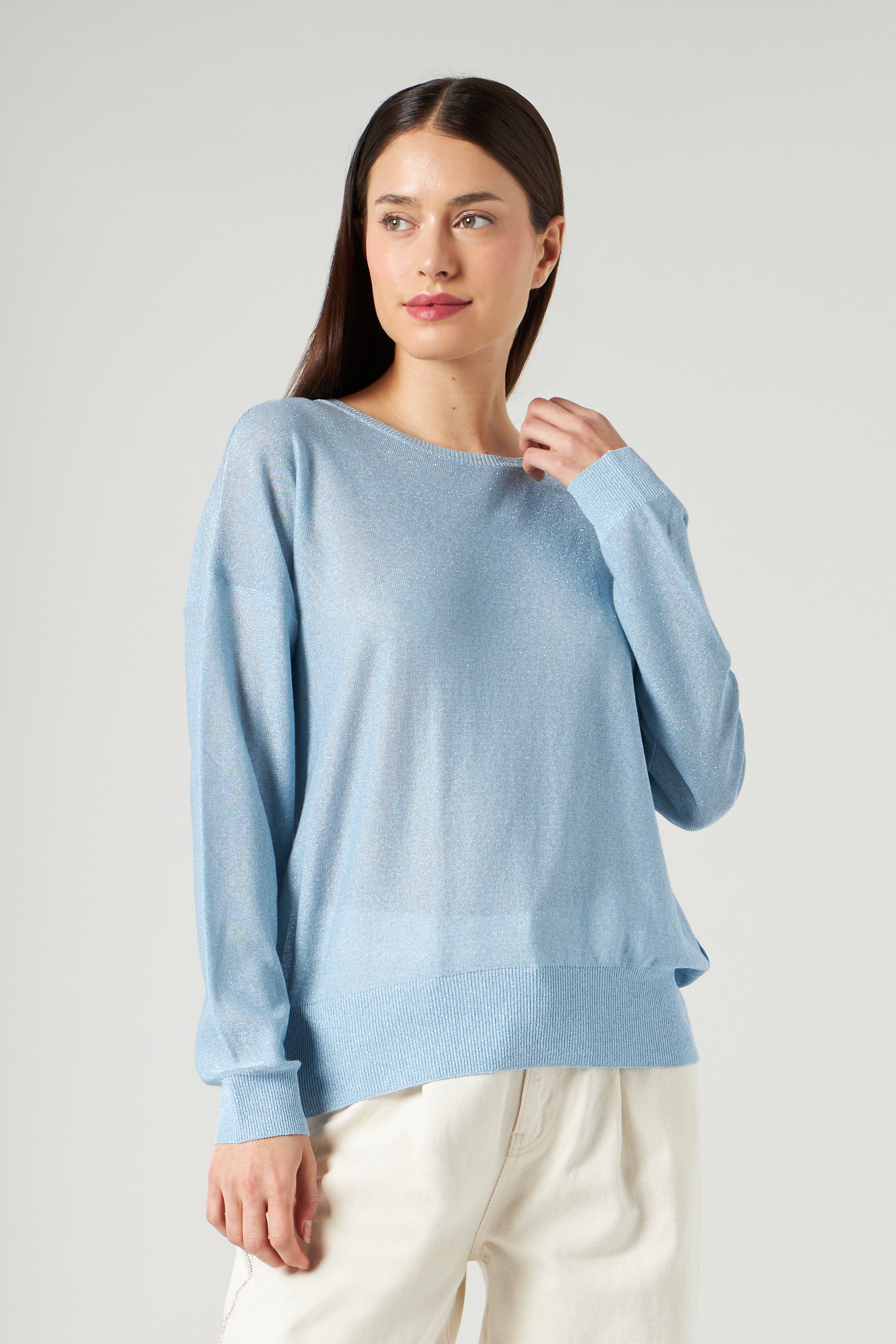 LIU JO Maglia Lurex Azzurra