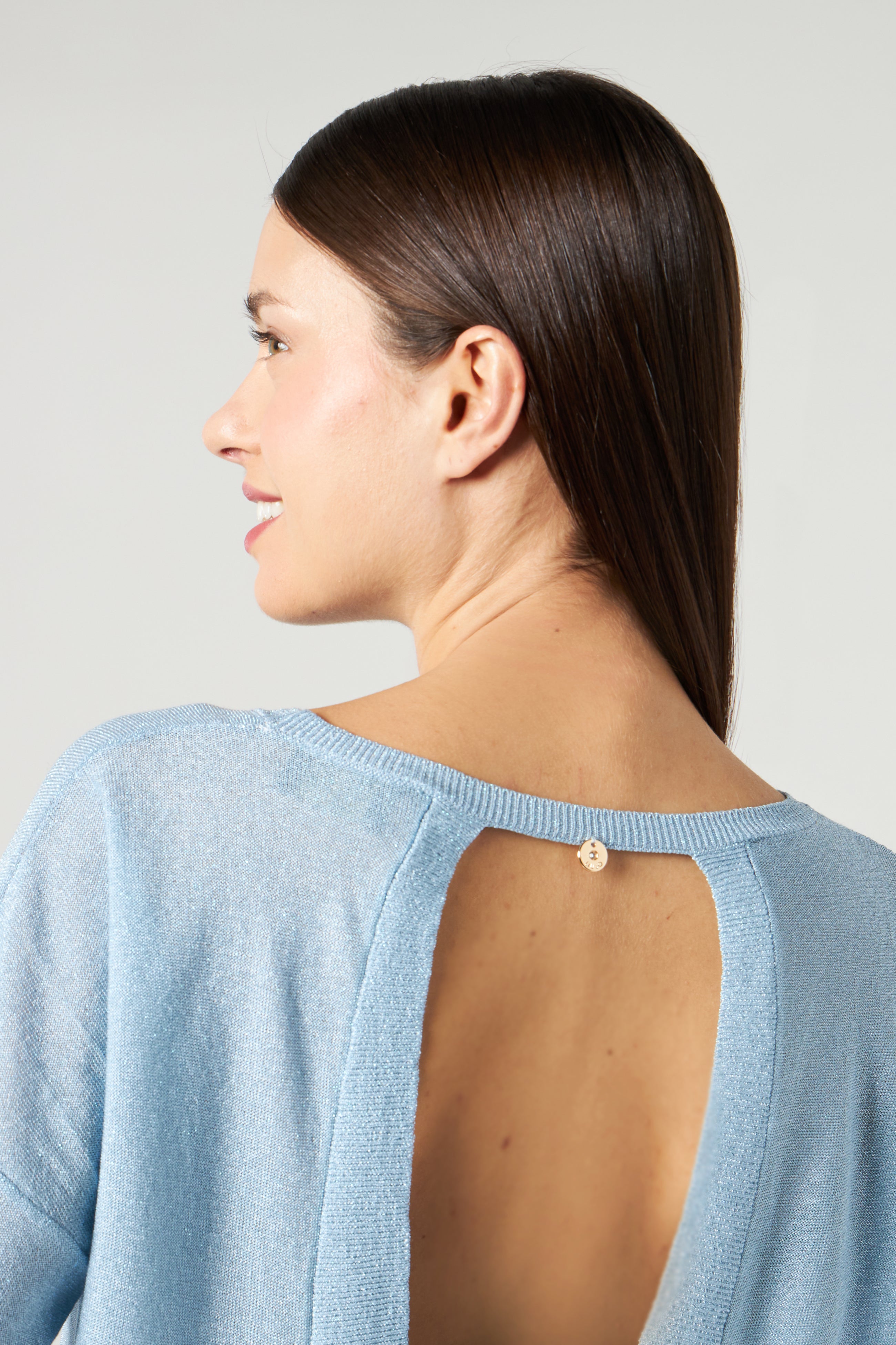 LIU JO Maglia Lurex Azzurra