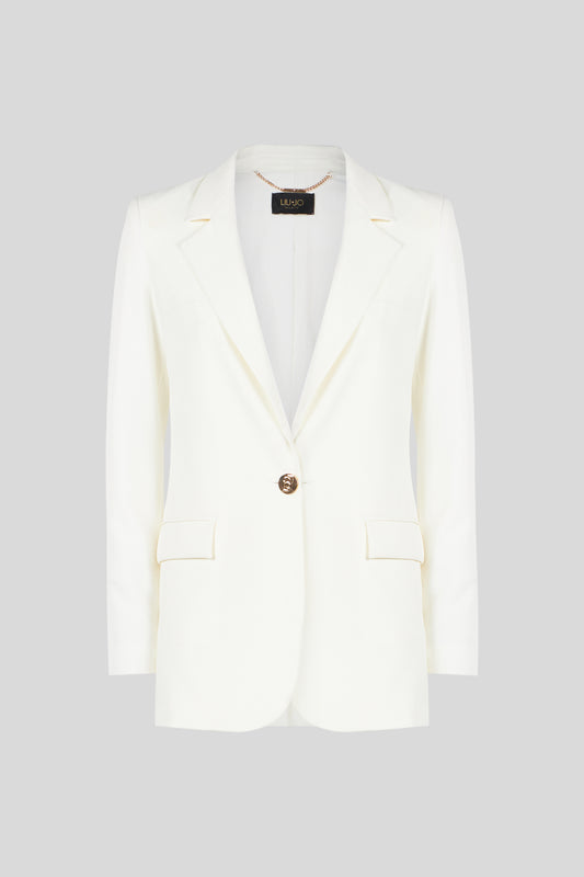 LIU JO White Single-Breasted Blazer