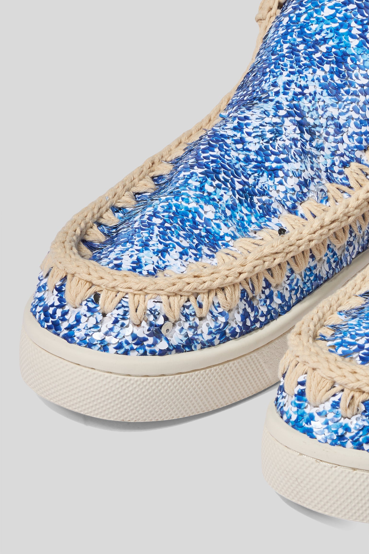 MOU Summer Eskimo Printed Sequins Sneaker Azzurre