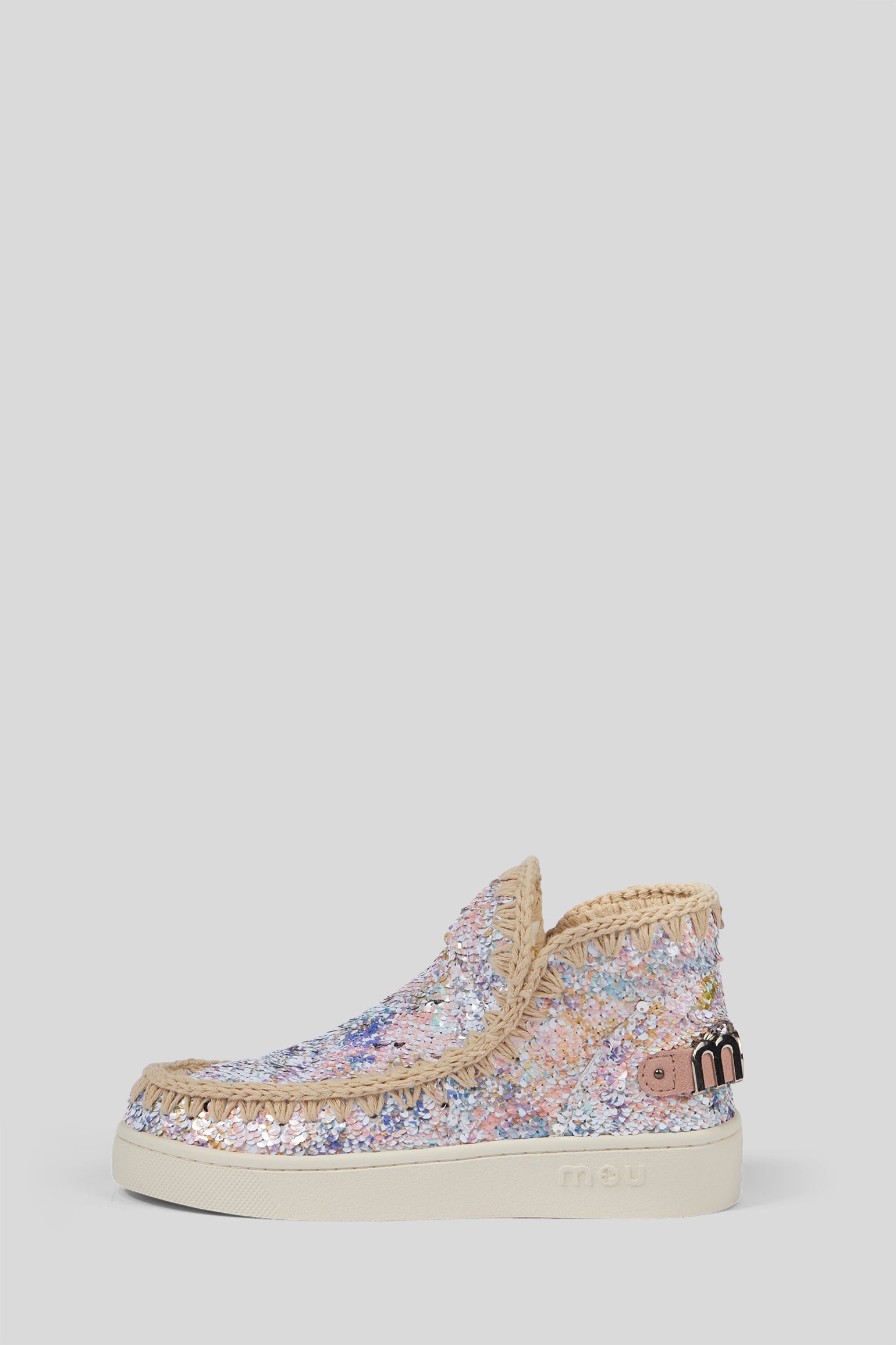 MOU Summer Eskimo Printed Sequins Sneaker Nude