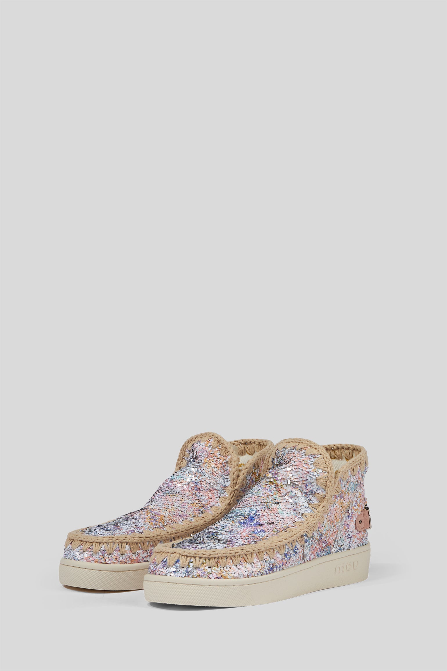 MOU Summer Eskimo Printed Sequins Sneaker Nude